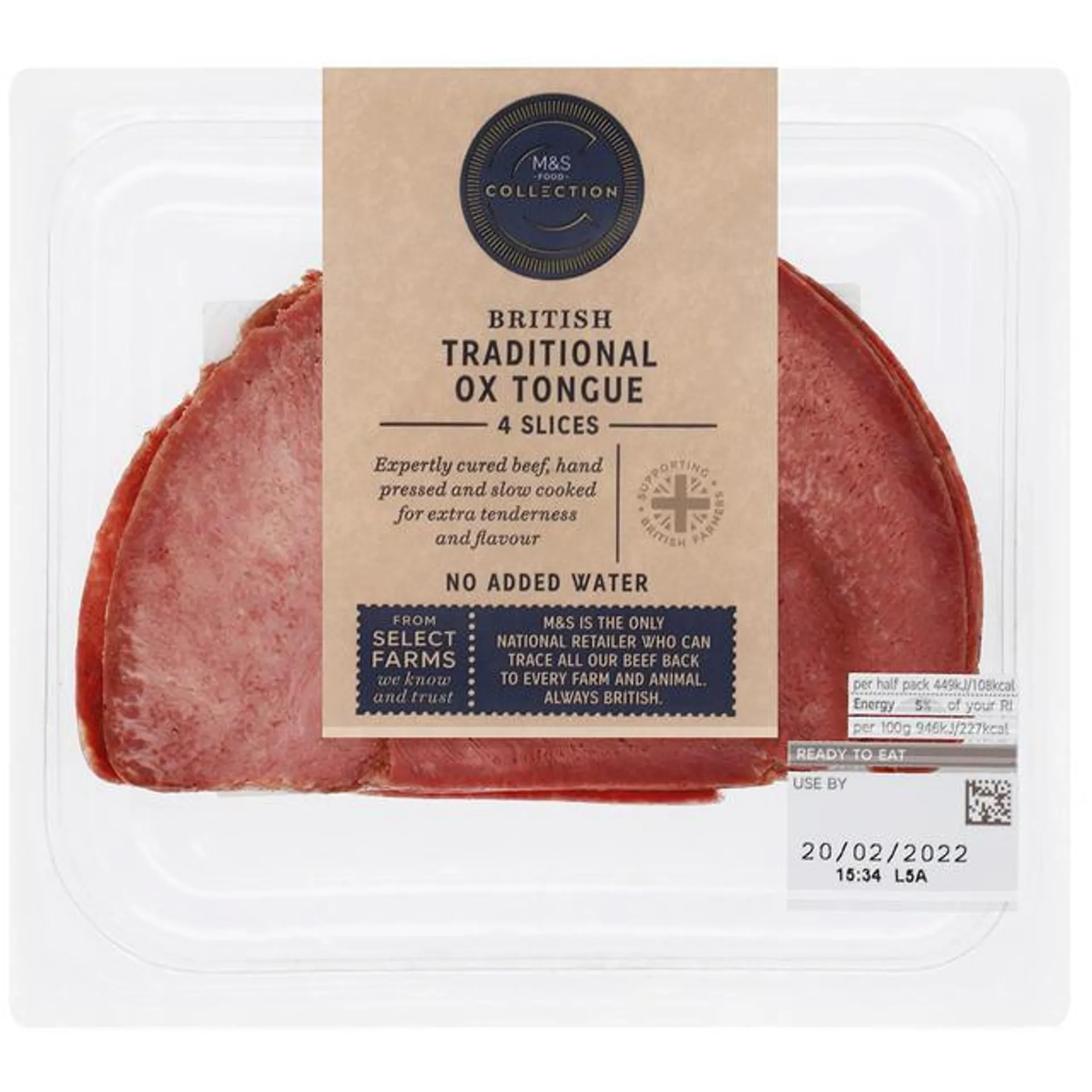 M&S Hand Pressed Ox Tongue 4 Slices
