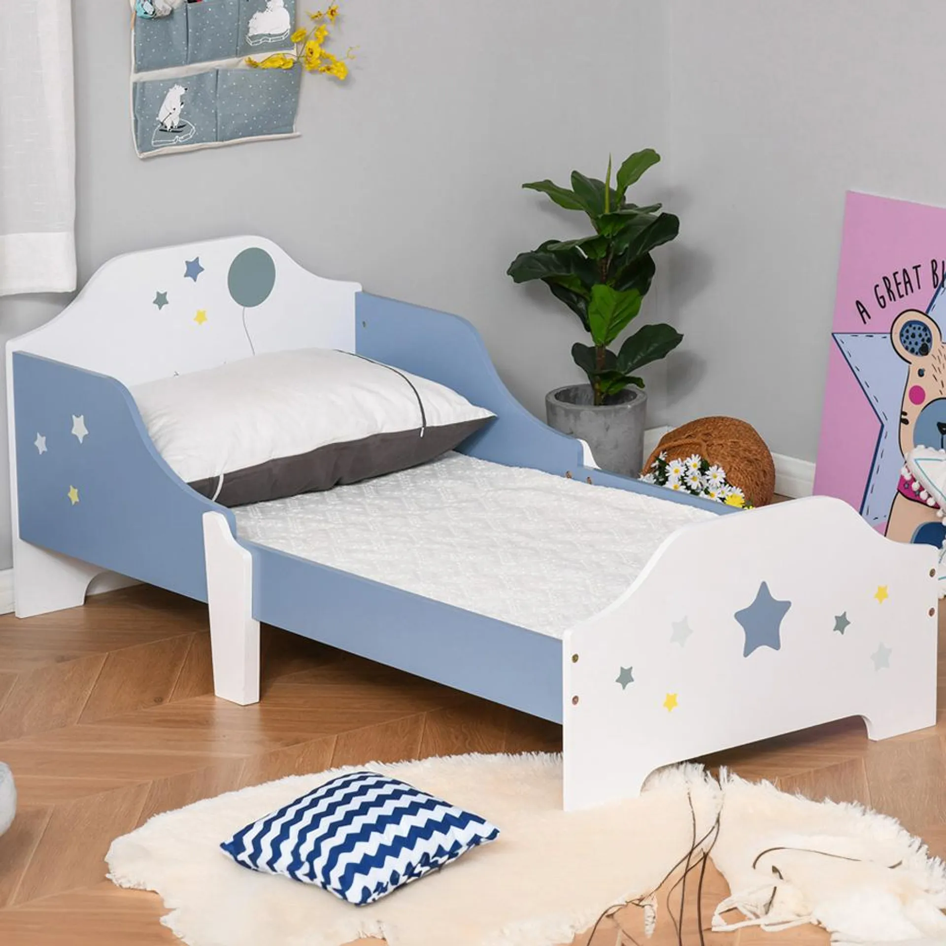 Playful Haven Blue Toddler Bed Frame
