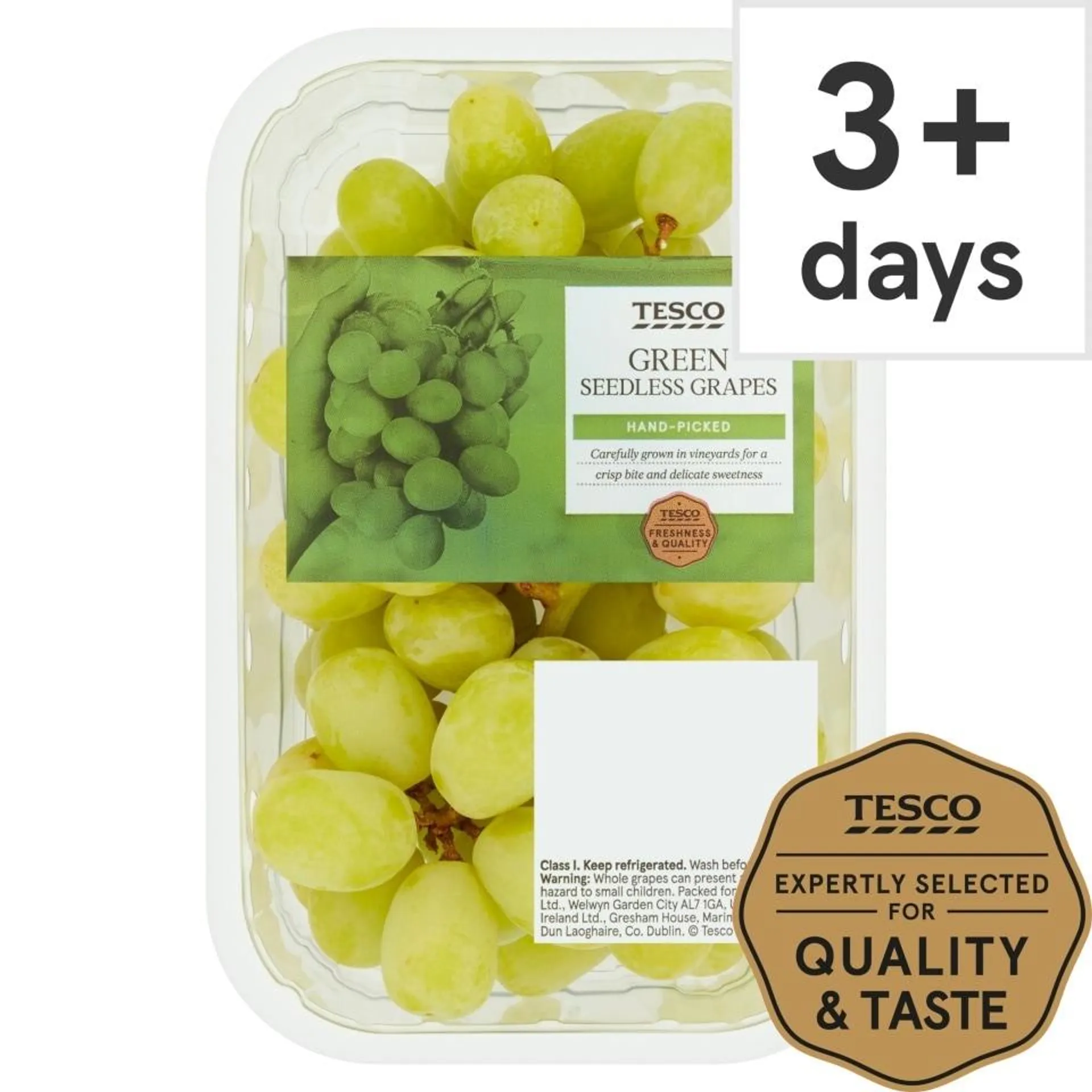 Tesco Green Seedless Grapes Pack 500G