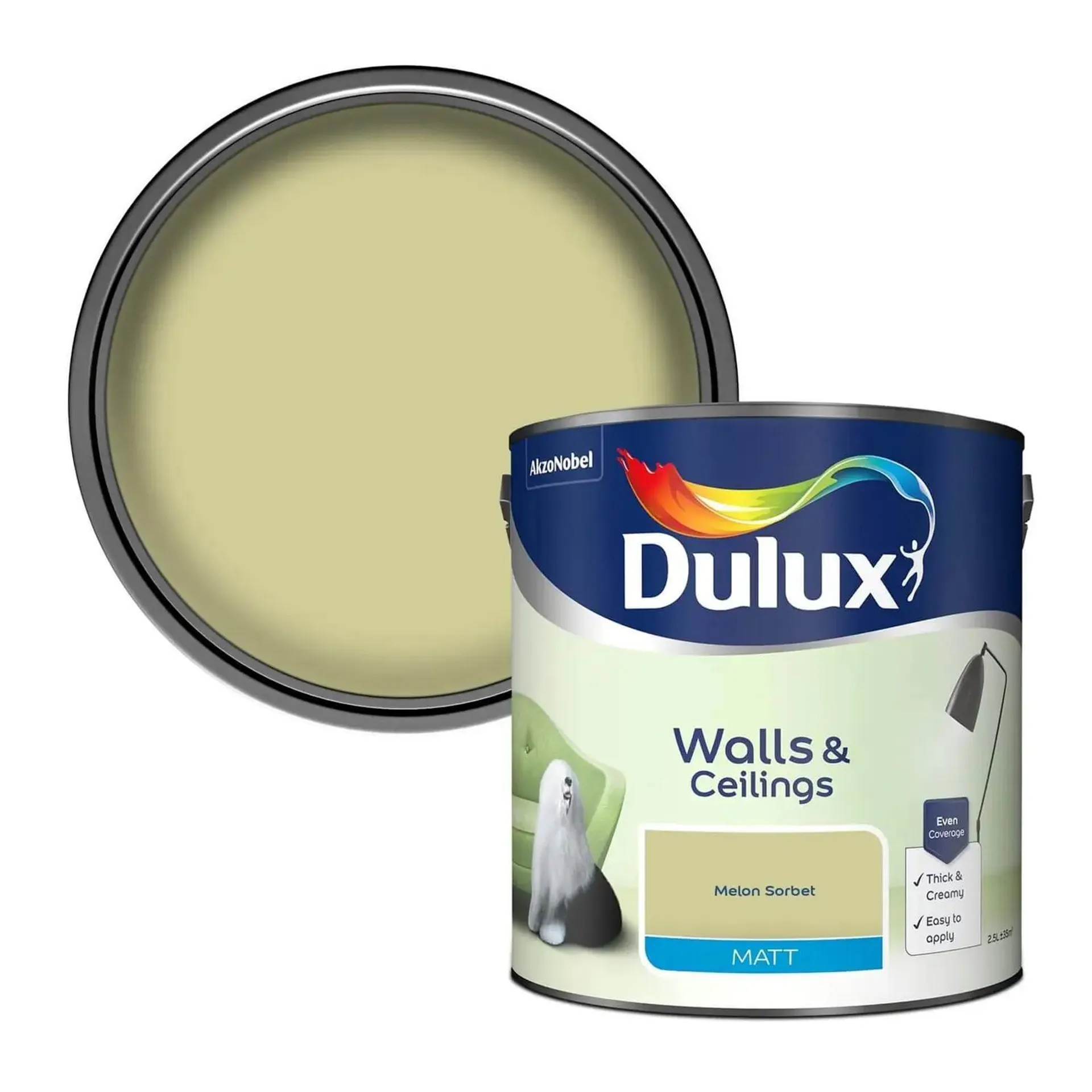 Dulux Matt Emulsion Paint Melon Sorbet - 2.5L