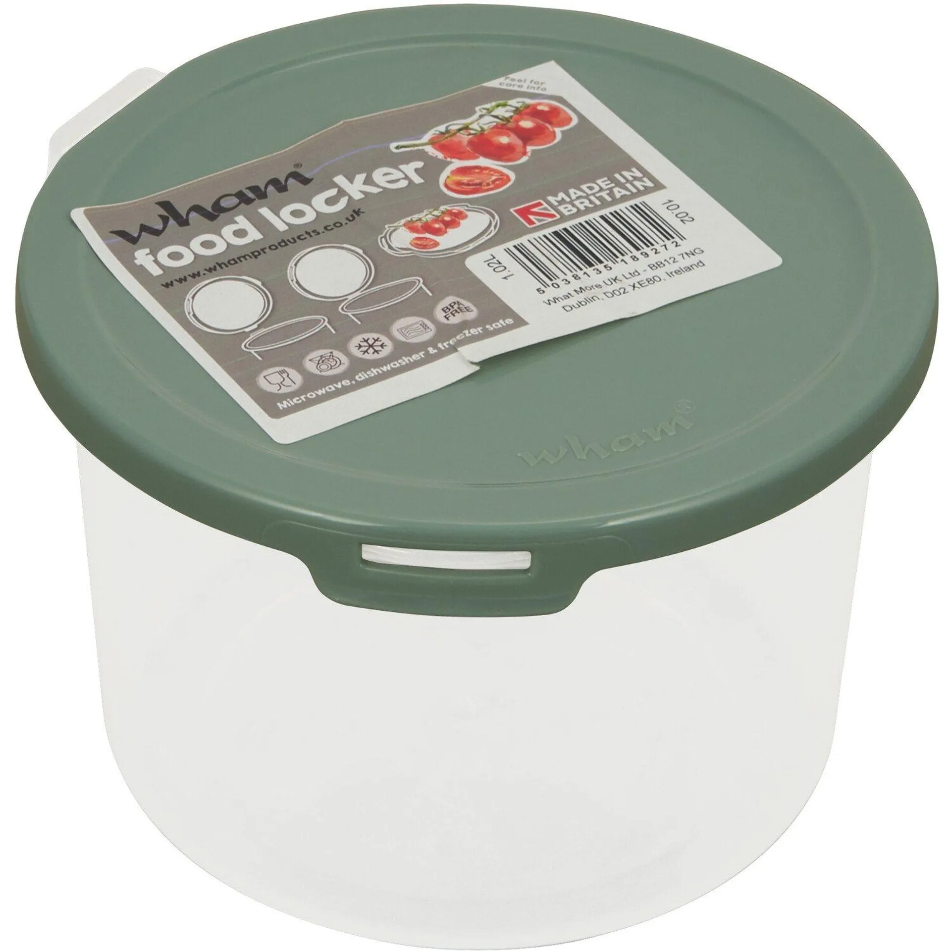 Food Locker Round Food Box - Clear / 1.2l