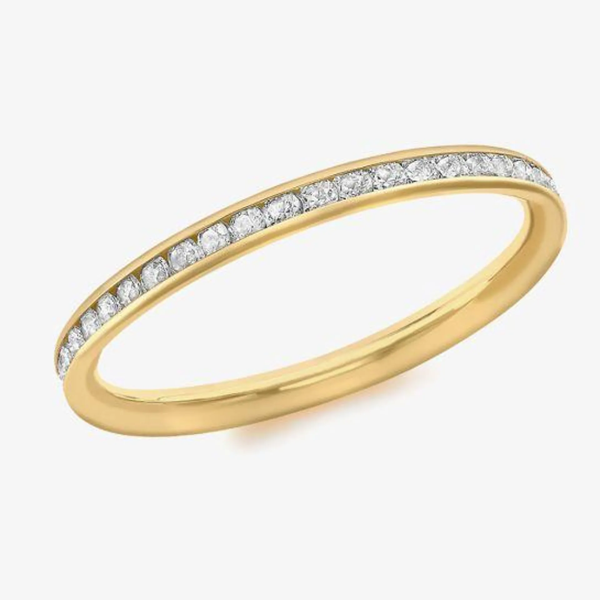 9ct Yellow Gold 2mm Crystal-Set Eternity Ring