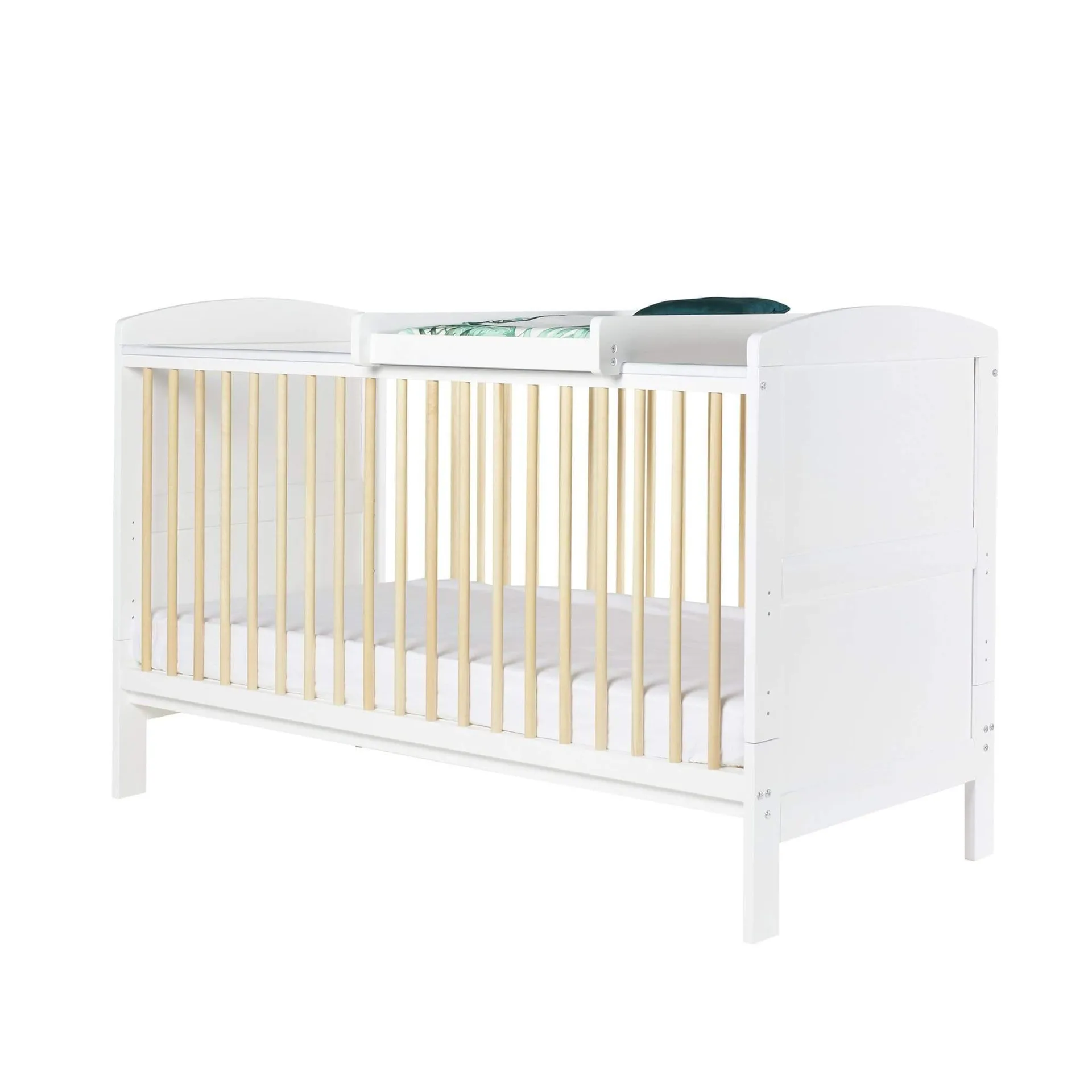 Ickle Bubba Coleby Classic Cot Bed with Cot Top Changer Scandi White
