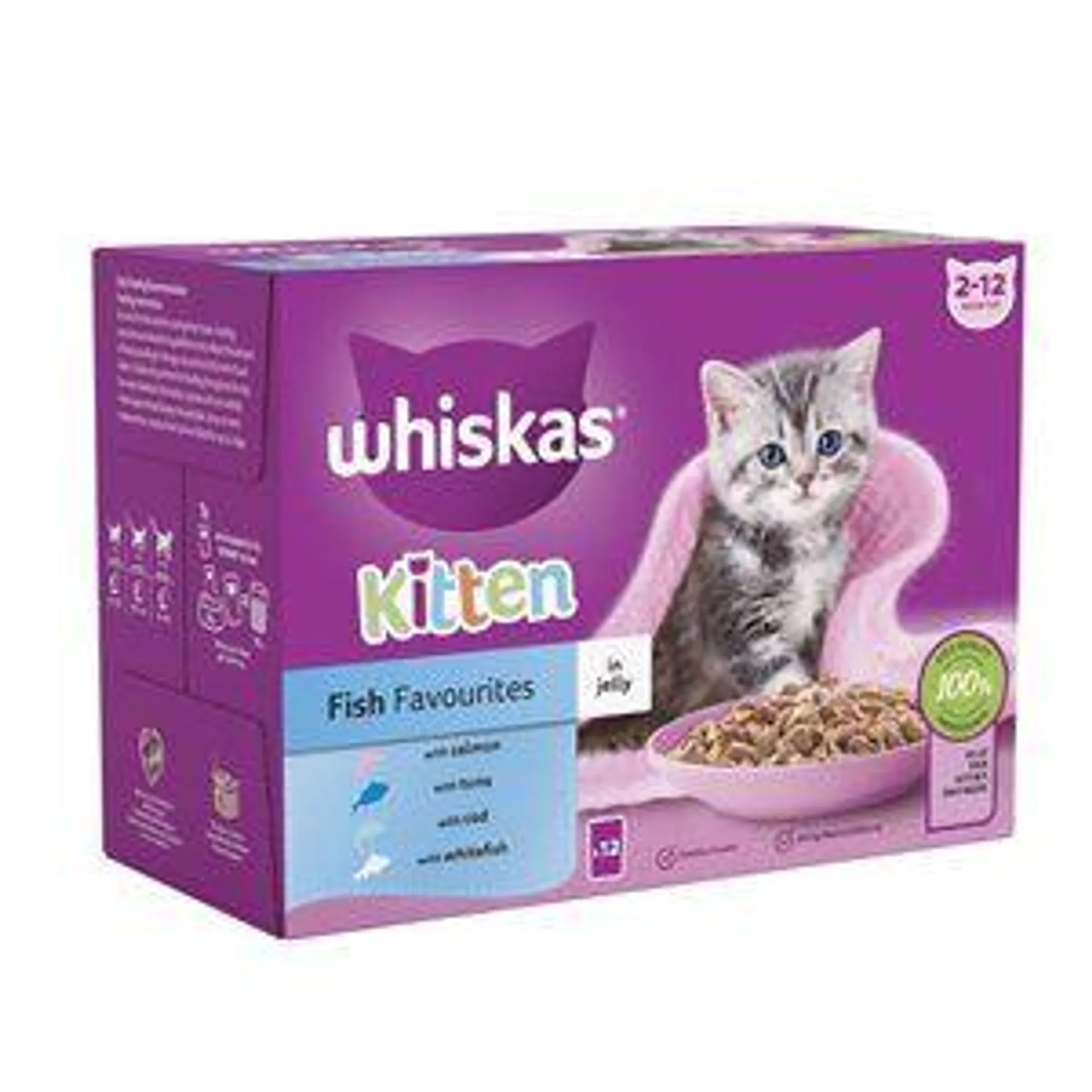 Whiskas 2-12 Months Fish Favourites In Jelly Multipack