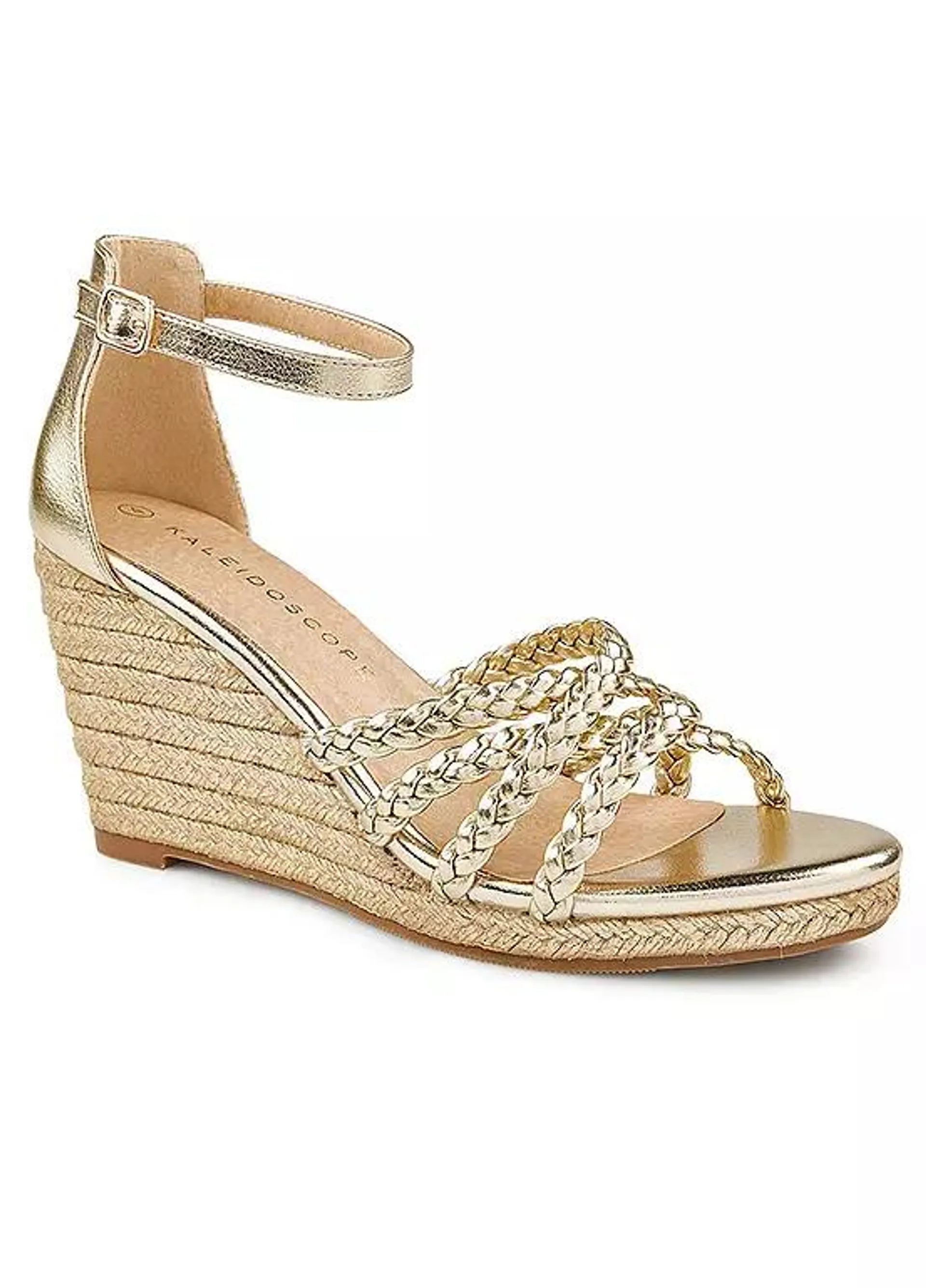 Kaleidoscope Gold Weave Wedges