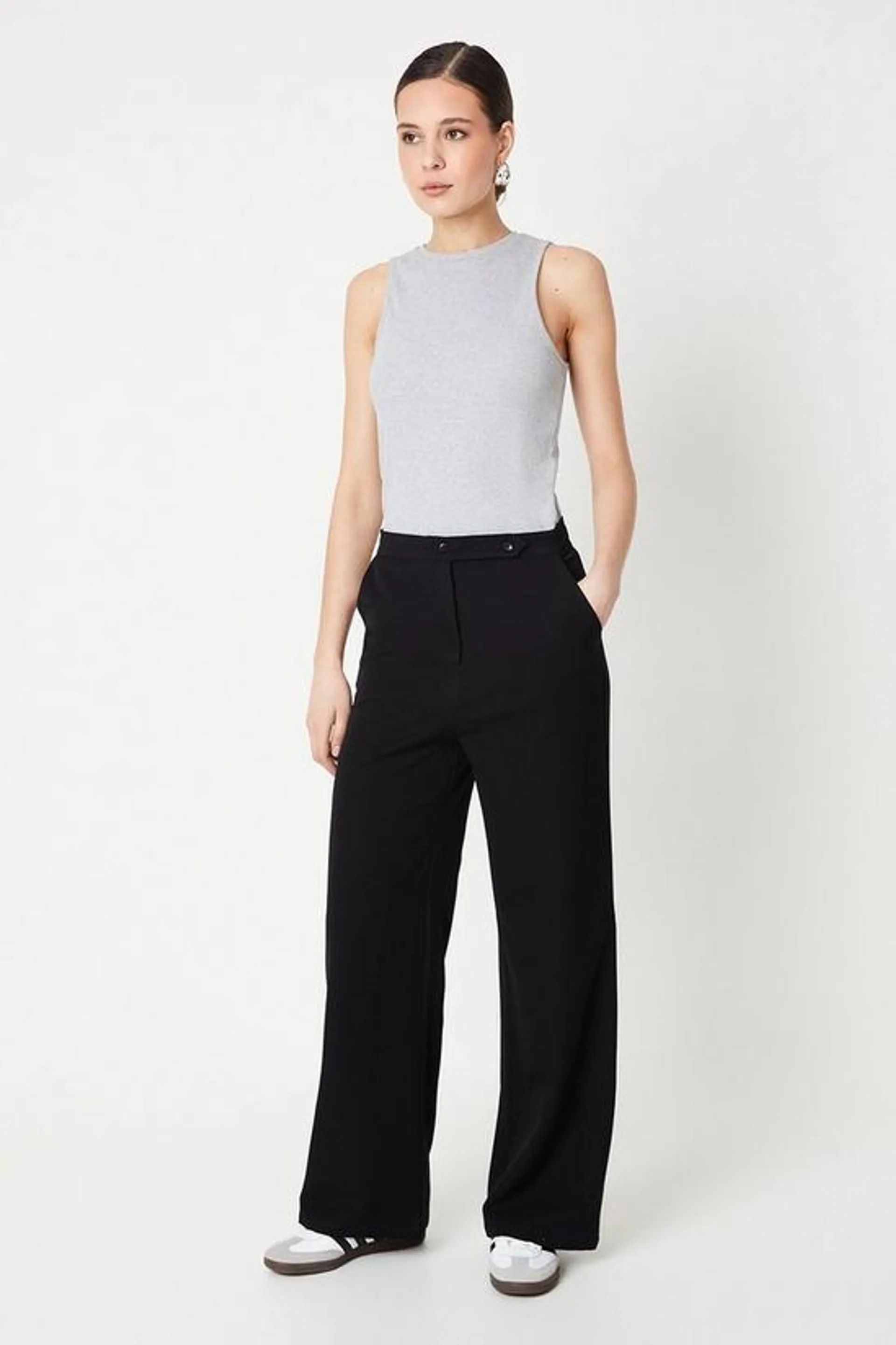 Double Button Waistband Trousers