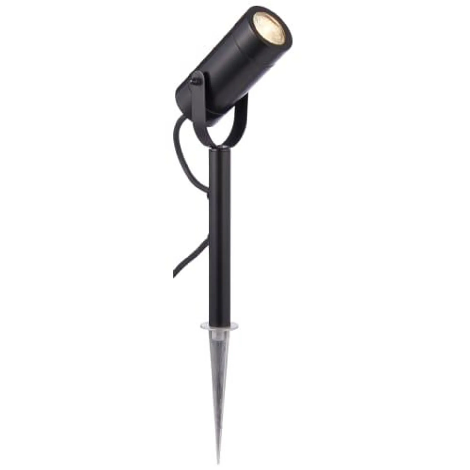 Saxby Atom 310mm Matt Black Paint & Clear Glass Spike Light