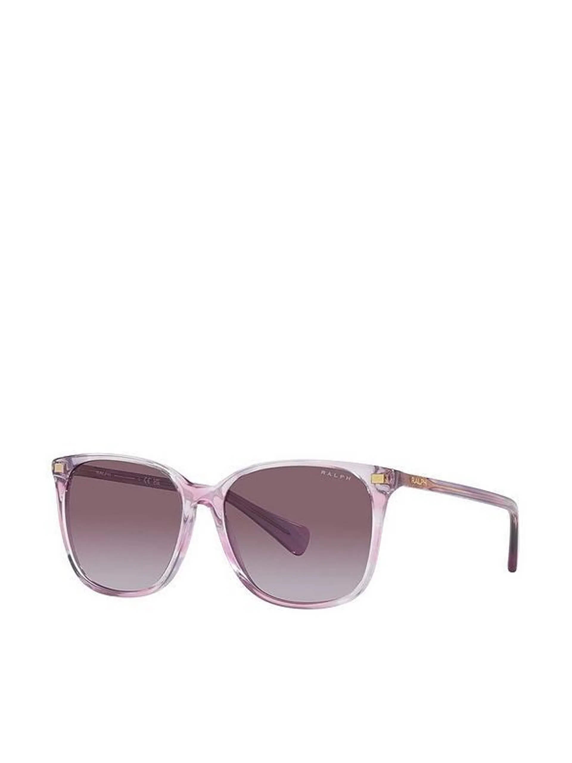 Square Sunglasses - Shiny Striped Purple