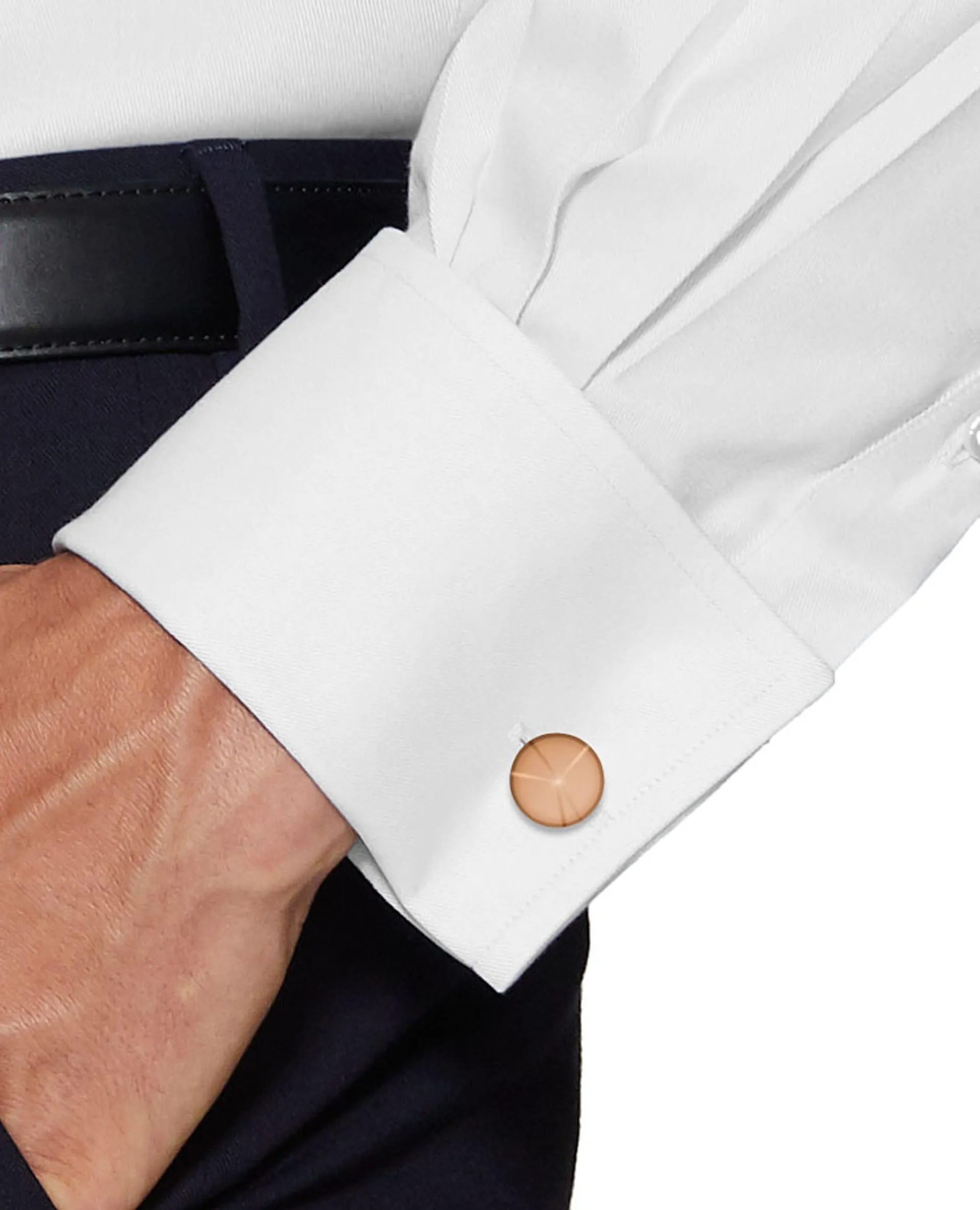 Rose Gold Disc Cufflinks