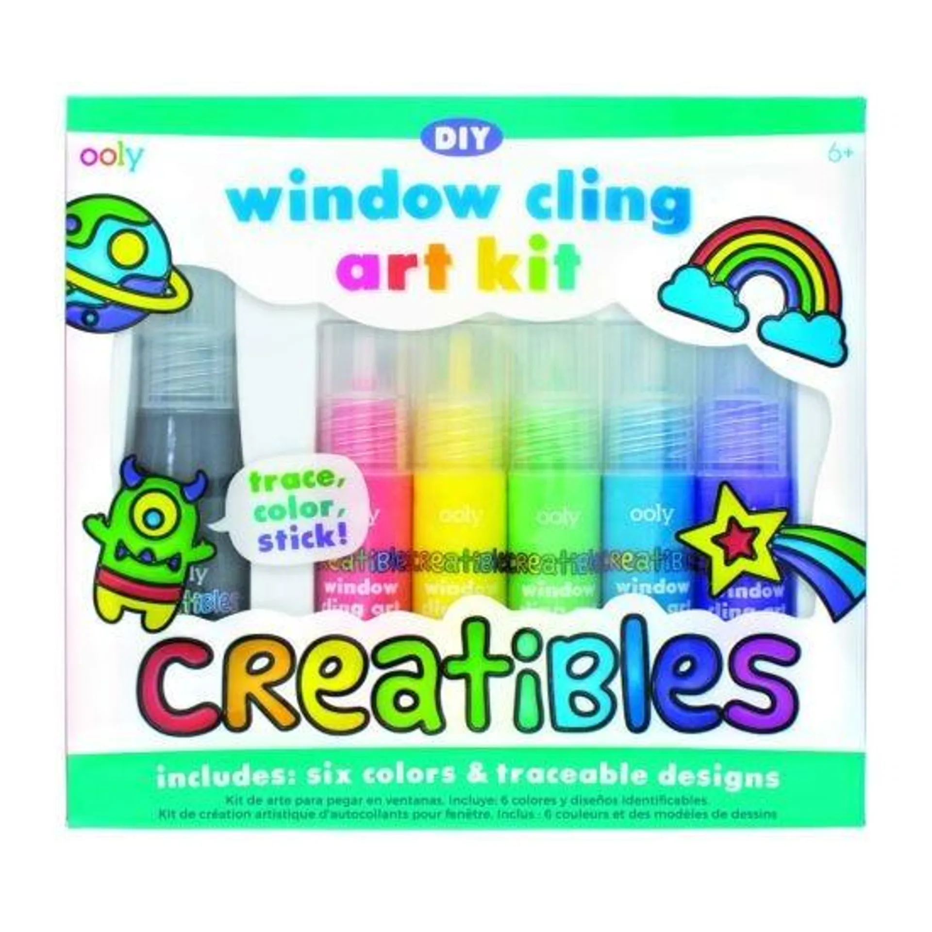 Ooly Creatibles DIY Window Cling Art Kit - 7 Piece Set