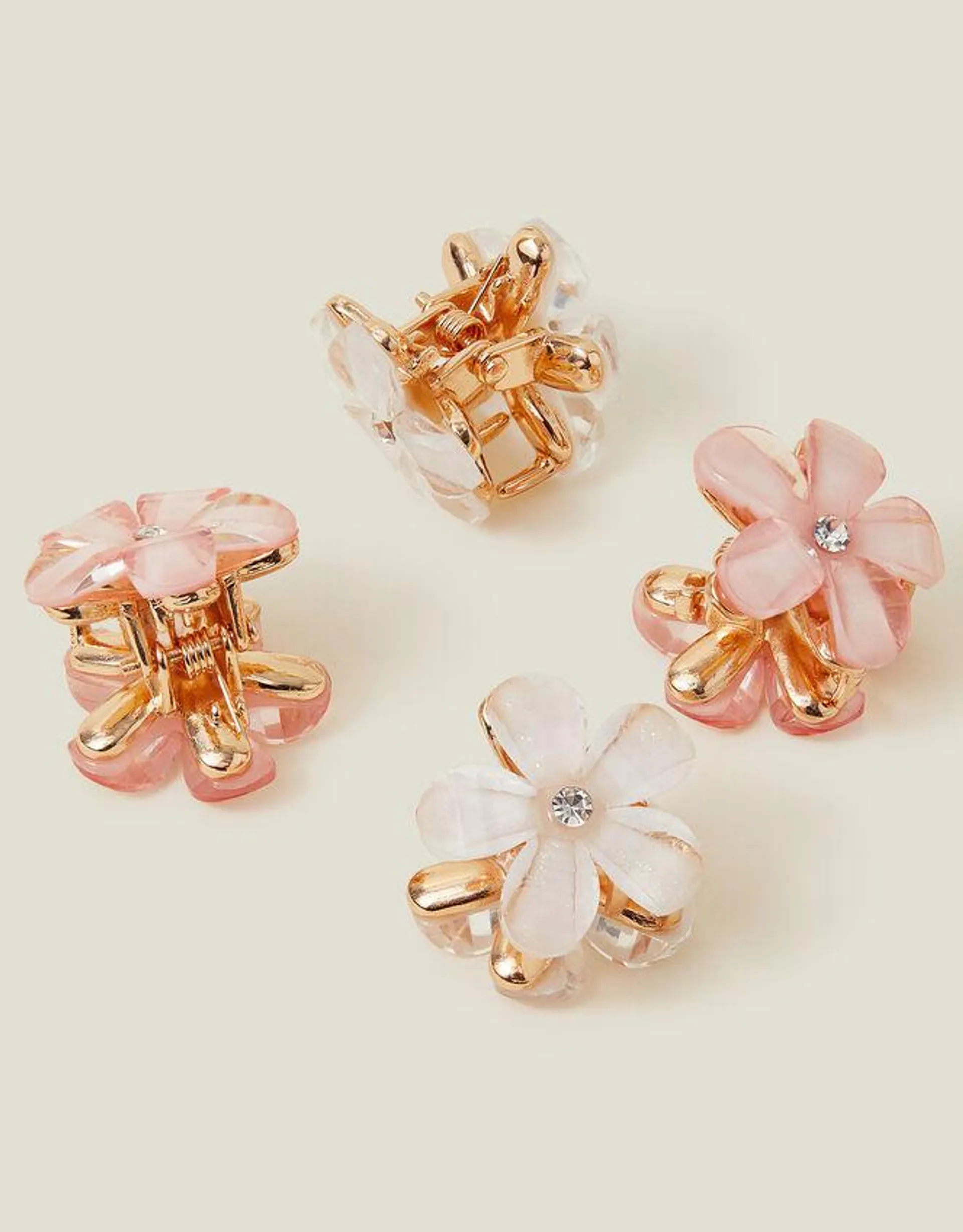 4-Pack Girls Flower Claw Clips