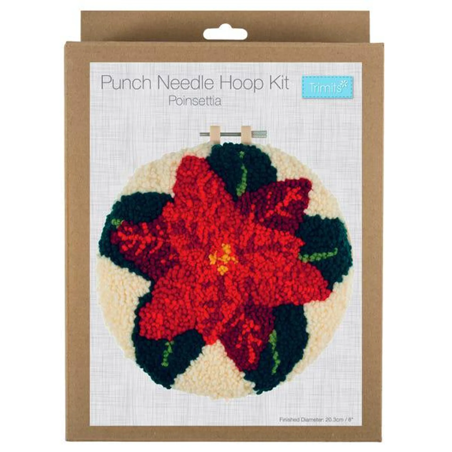 Punch Needle Hoop Kit Poinsettia