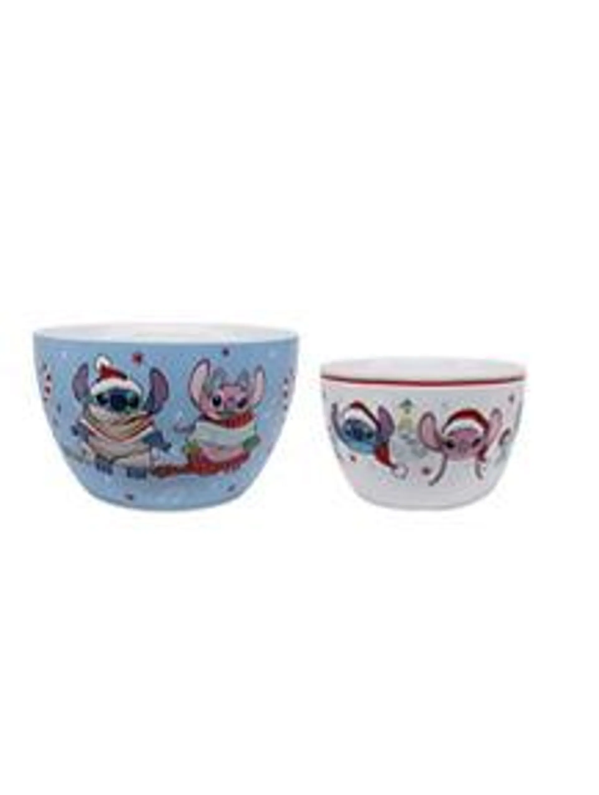 George Home Disney Stitch Disco Christmas Stoneware Nibble Bowls