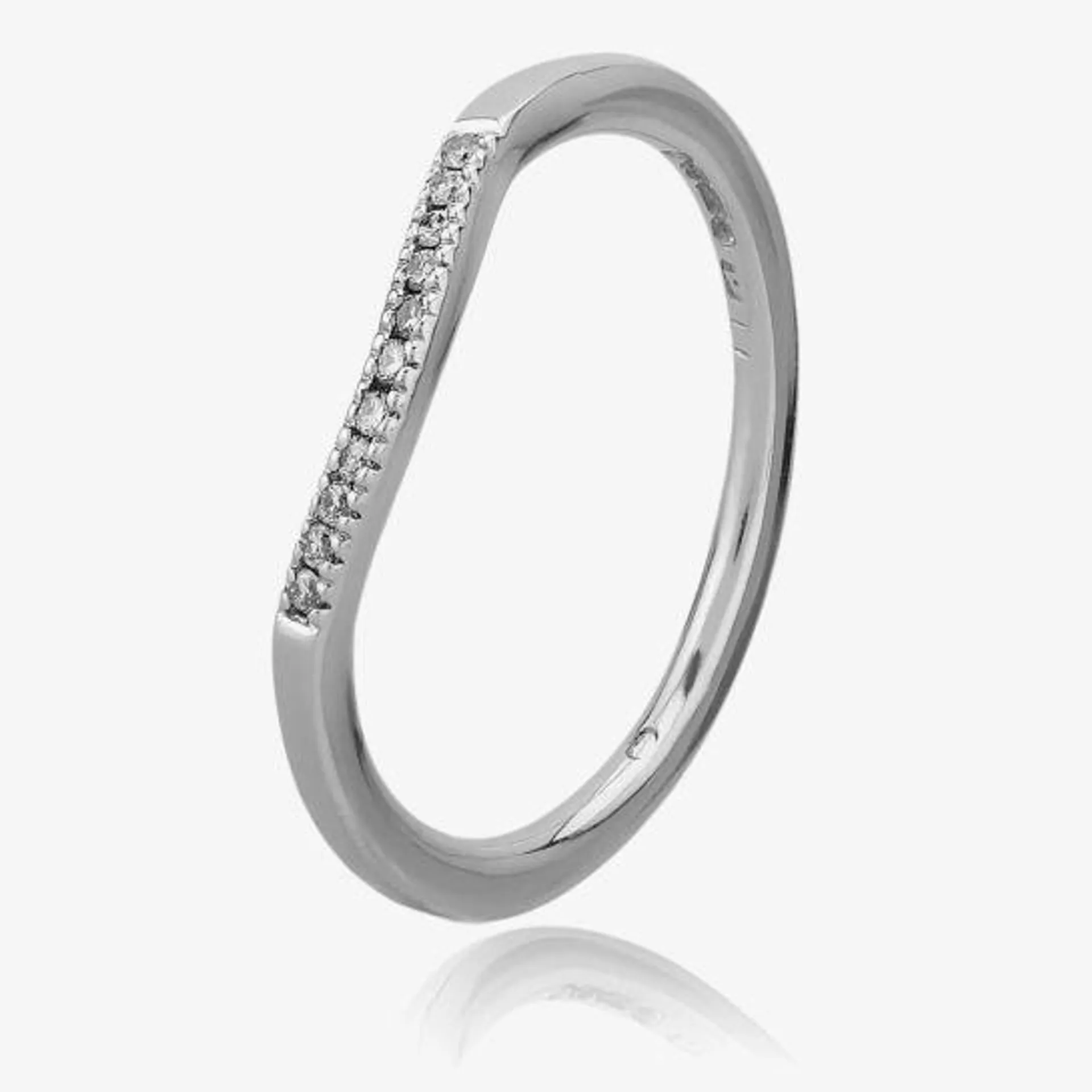 9ct White Gold 1.5mm Beaded Edge Diamond Dipped Wedding Ring 9292/9W/DQ7