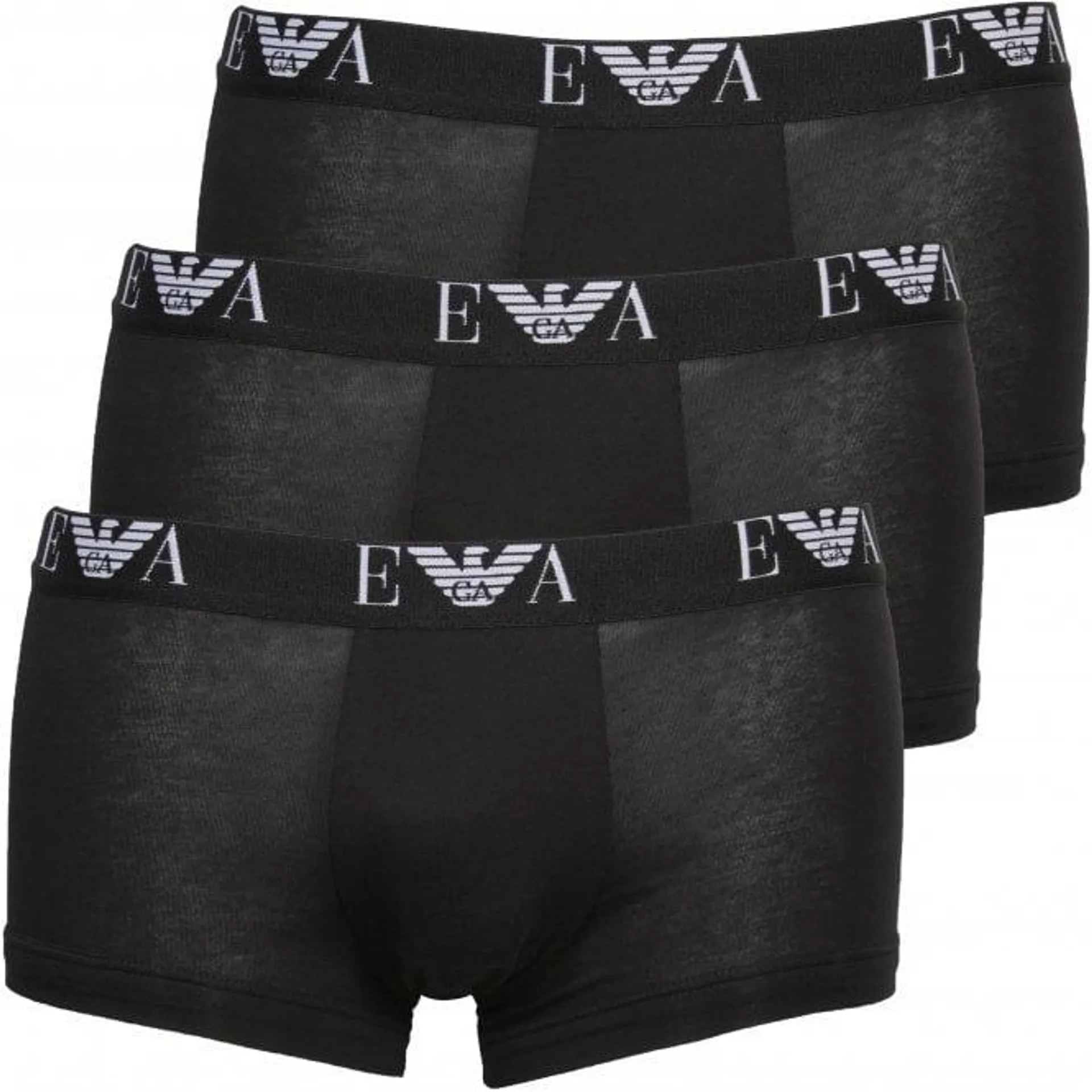 3-Pack Eagle Logo Boxer Trunks, Black