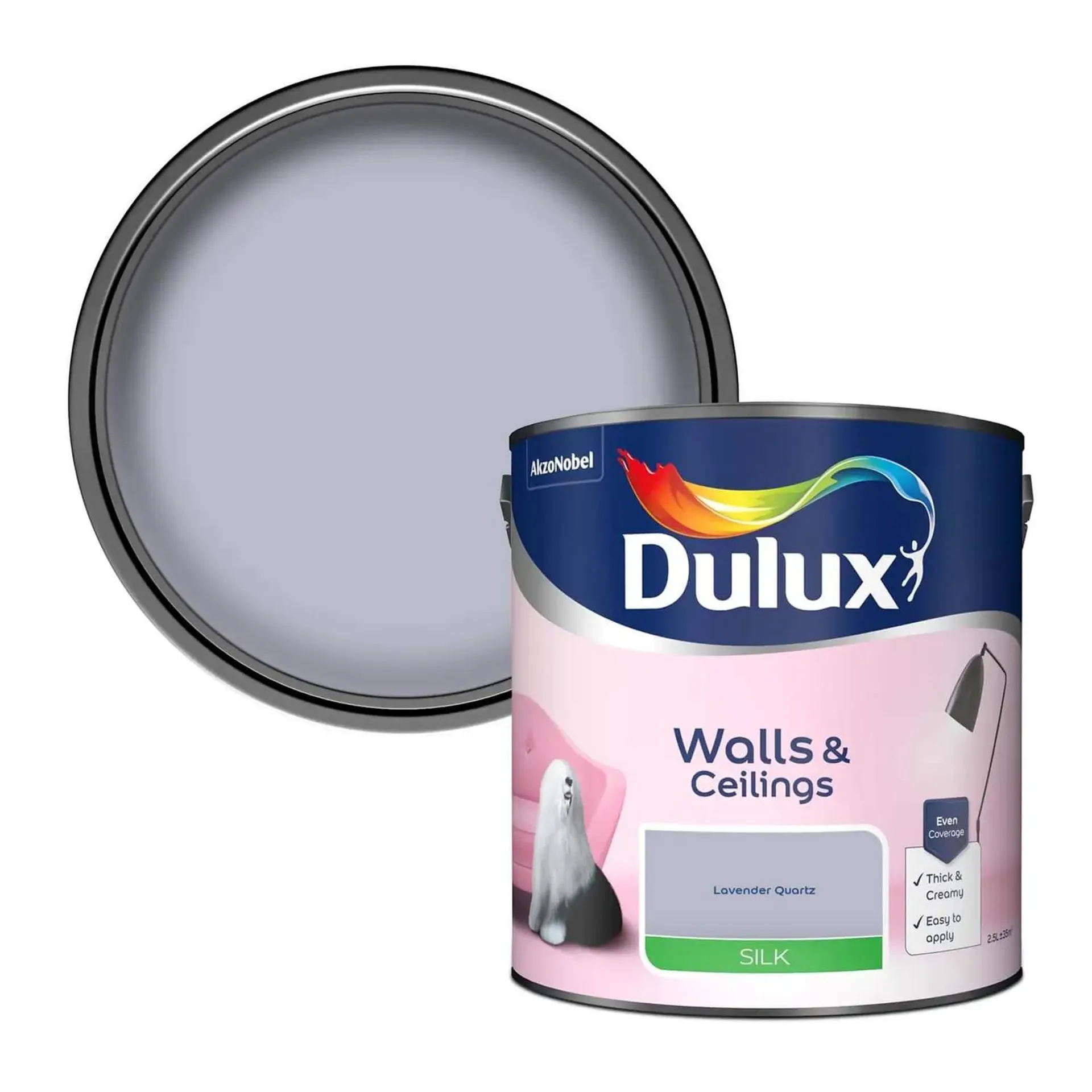 Dulux Silk Emulsion Paint Lavender Quartz - 2.5L