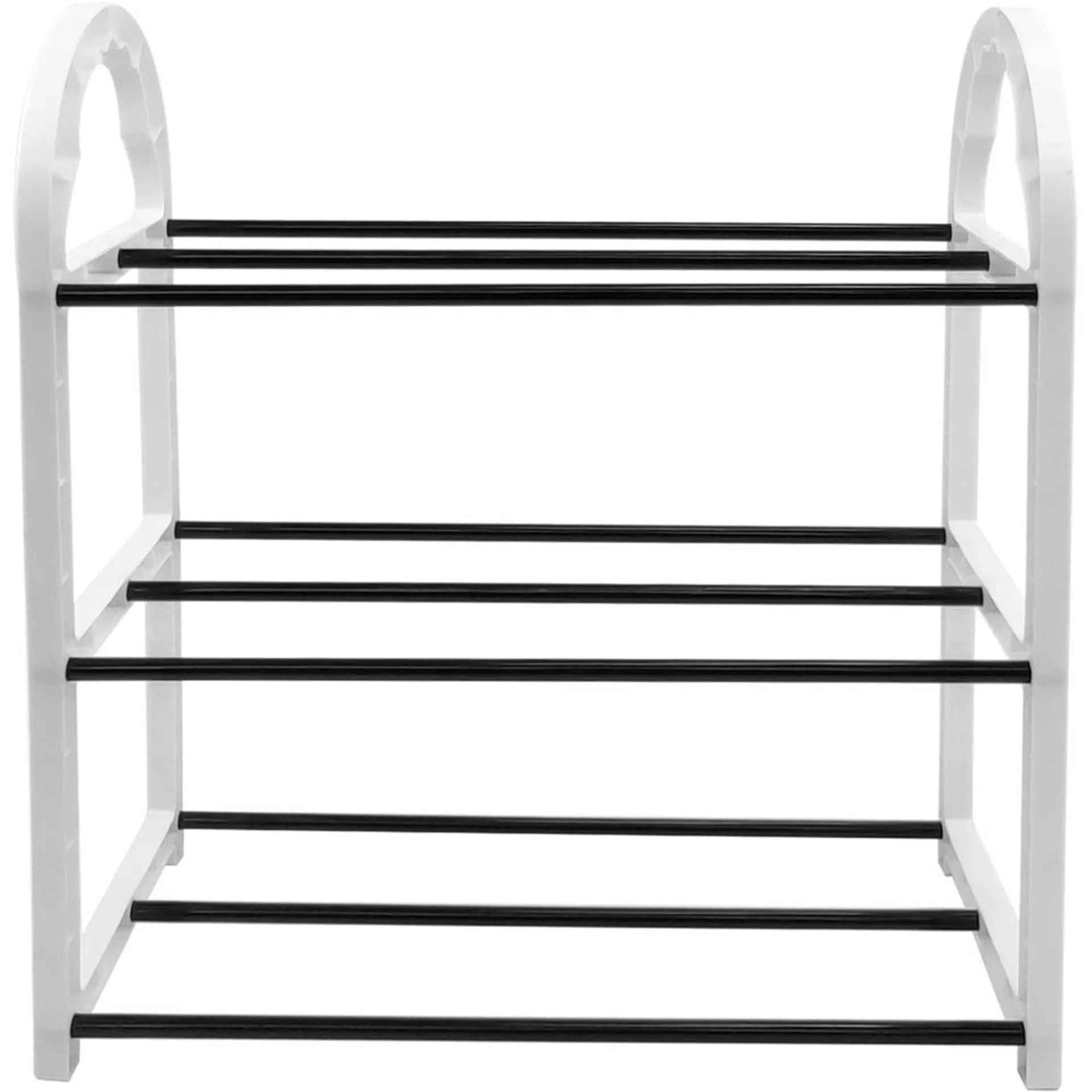 AMOS Eezy 3 Tier White and Black Mini Shoe Rack