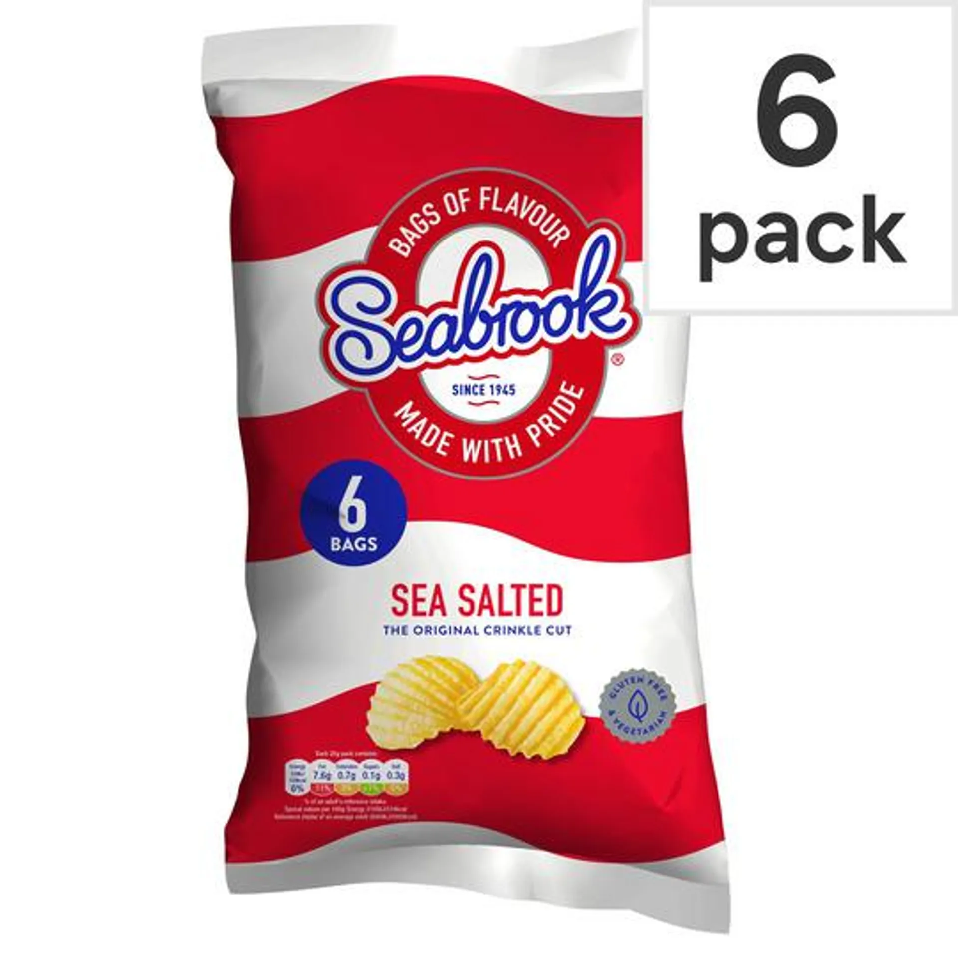 Seabrook Sea Salted Potato Crisps 6 X 25G