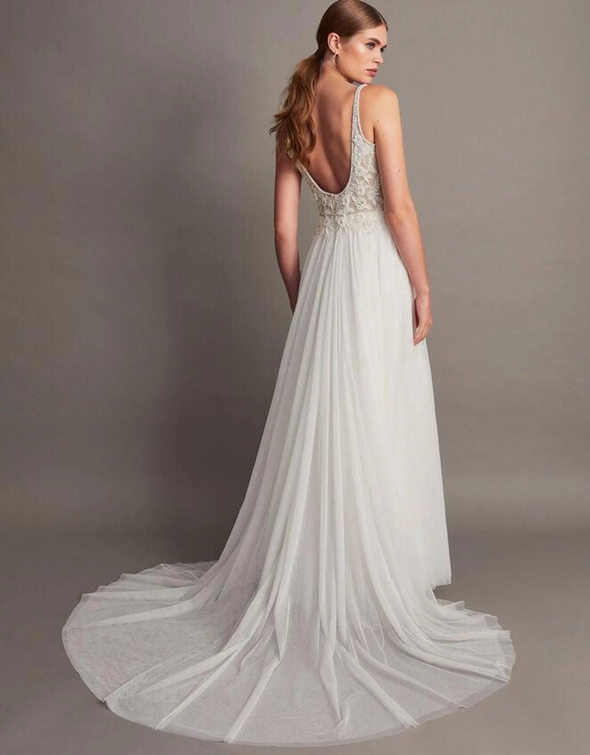 Delilah Embellished Bridal Dress Silver