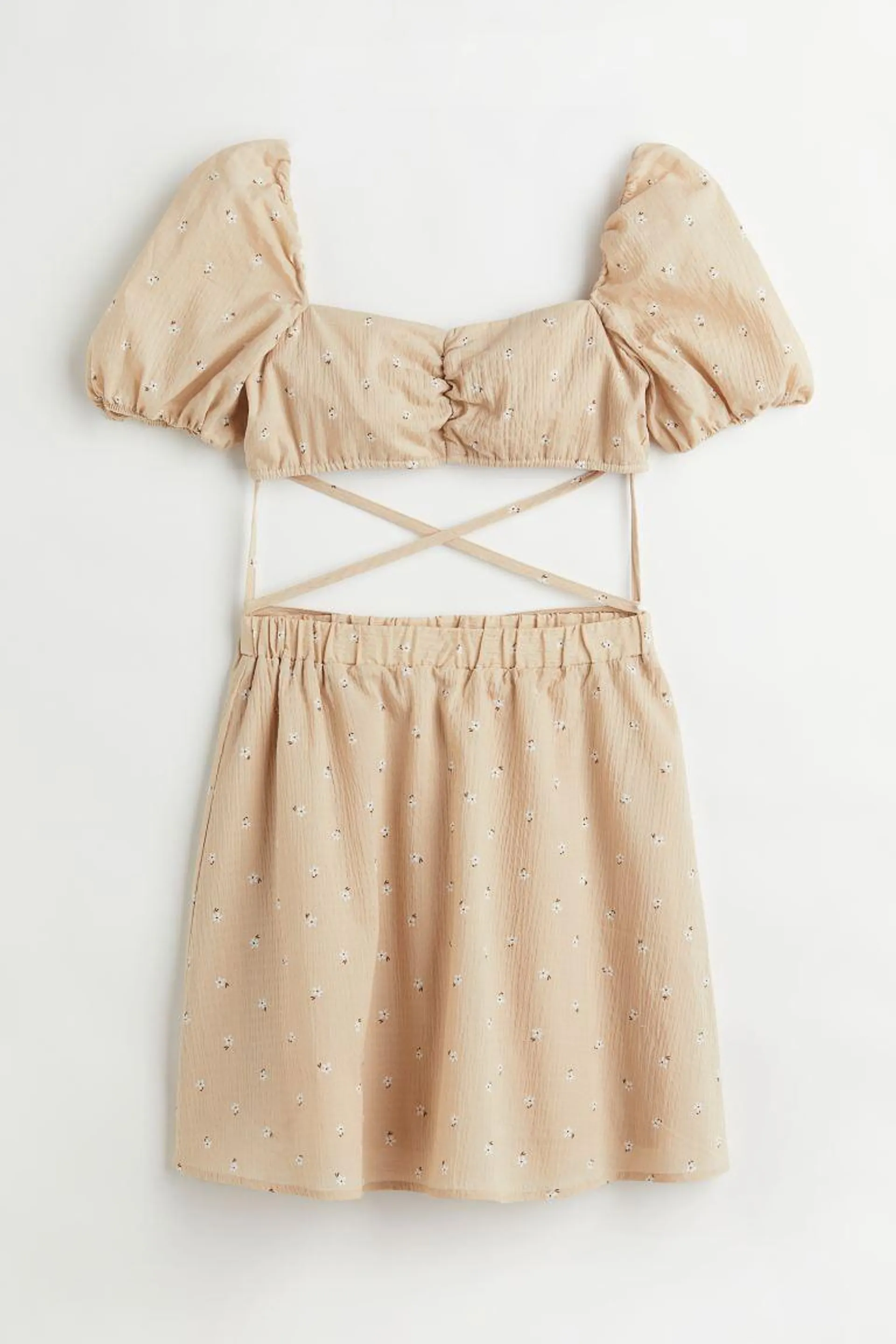 Two-piece tie-detail dress