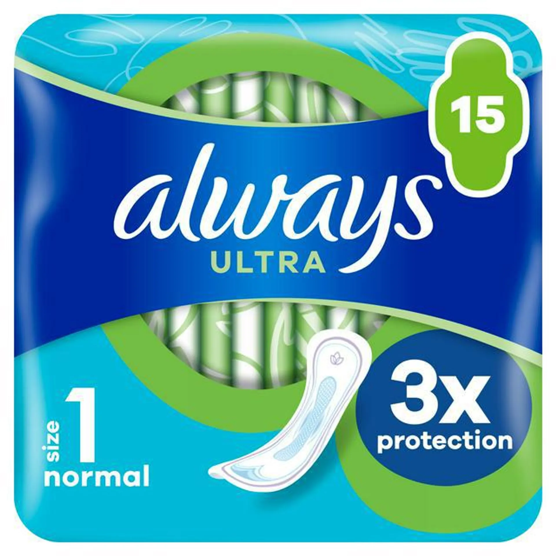 Always Ultra Sanitary Towels Normal Size 1 Pads x15