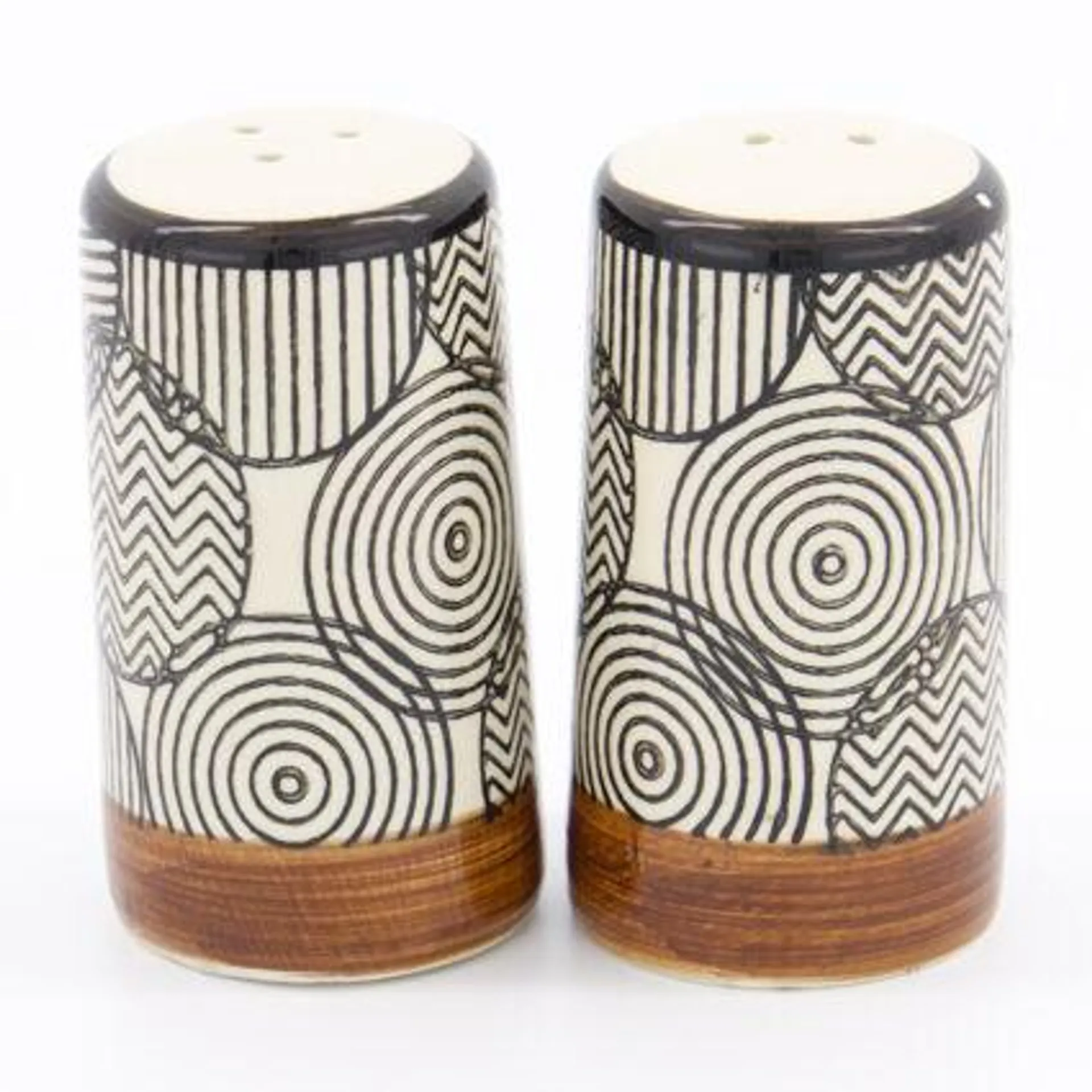 Black Abstract Pepper Shaker 7x4cm