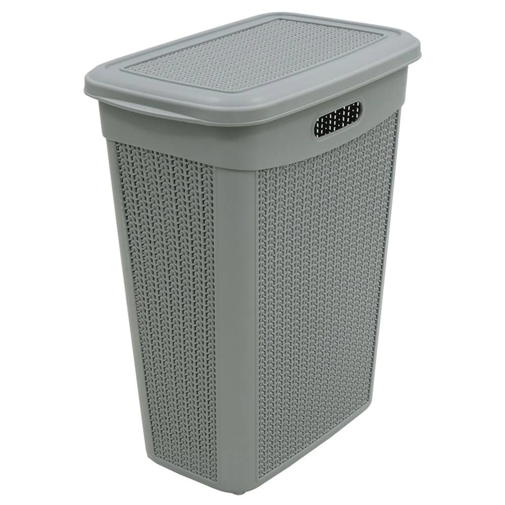 JVL Loop Grey Slim Laundry Basket 43L