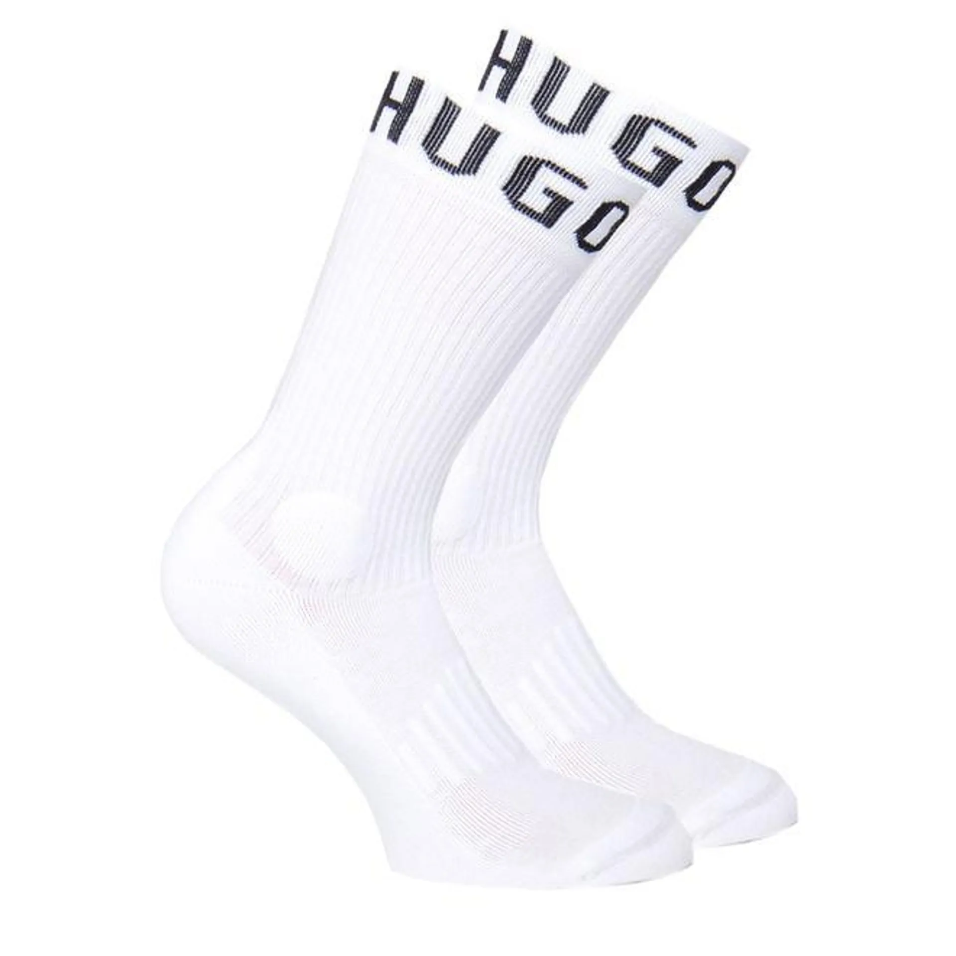 Hugo Boss Mens 2 Pack Logo Sports Socks in White