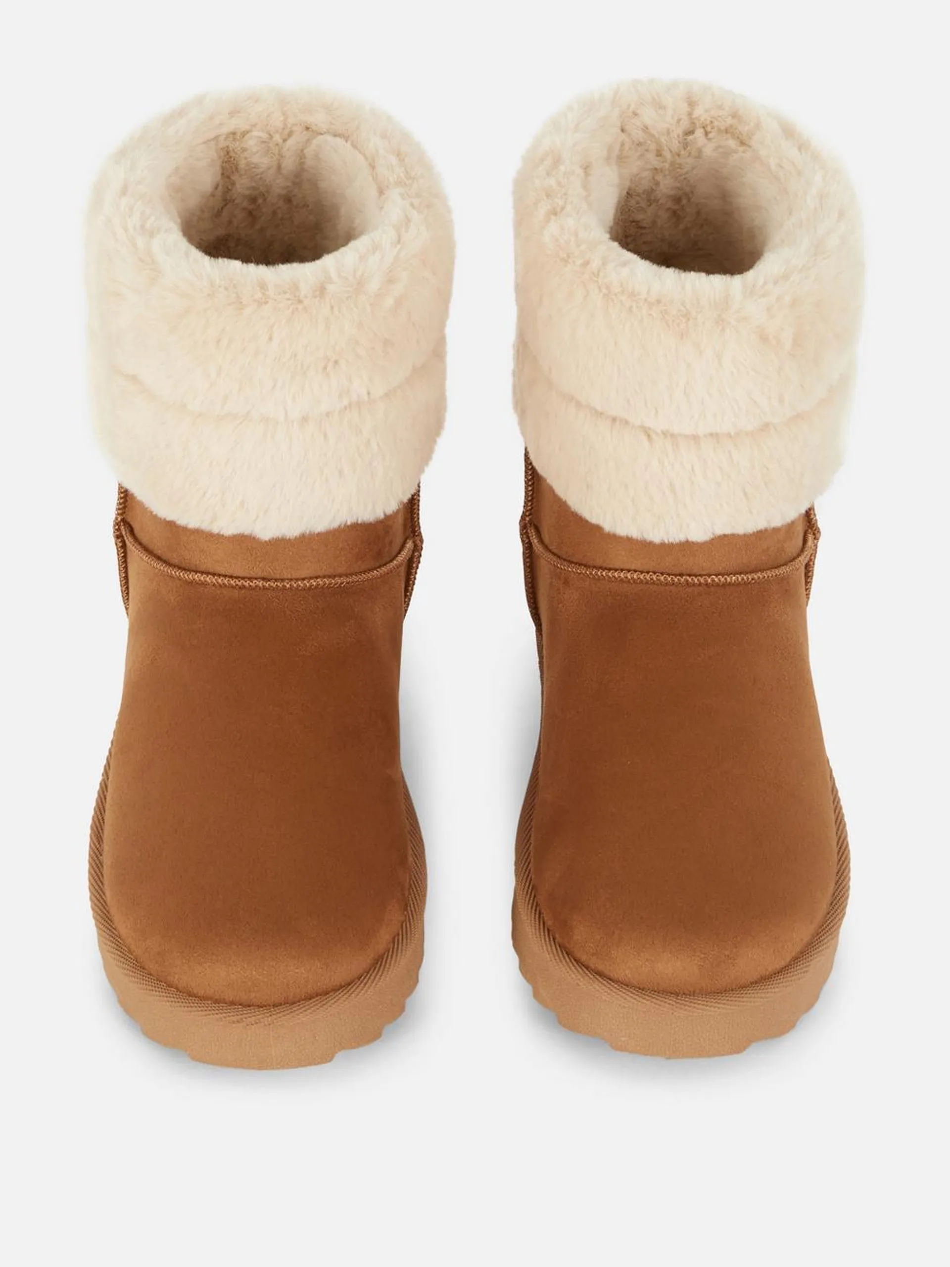 Faux Fur Collar Boots