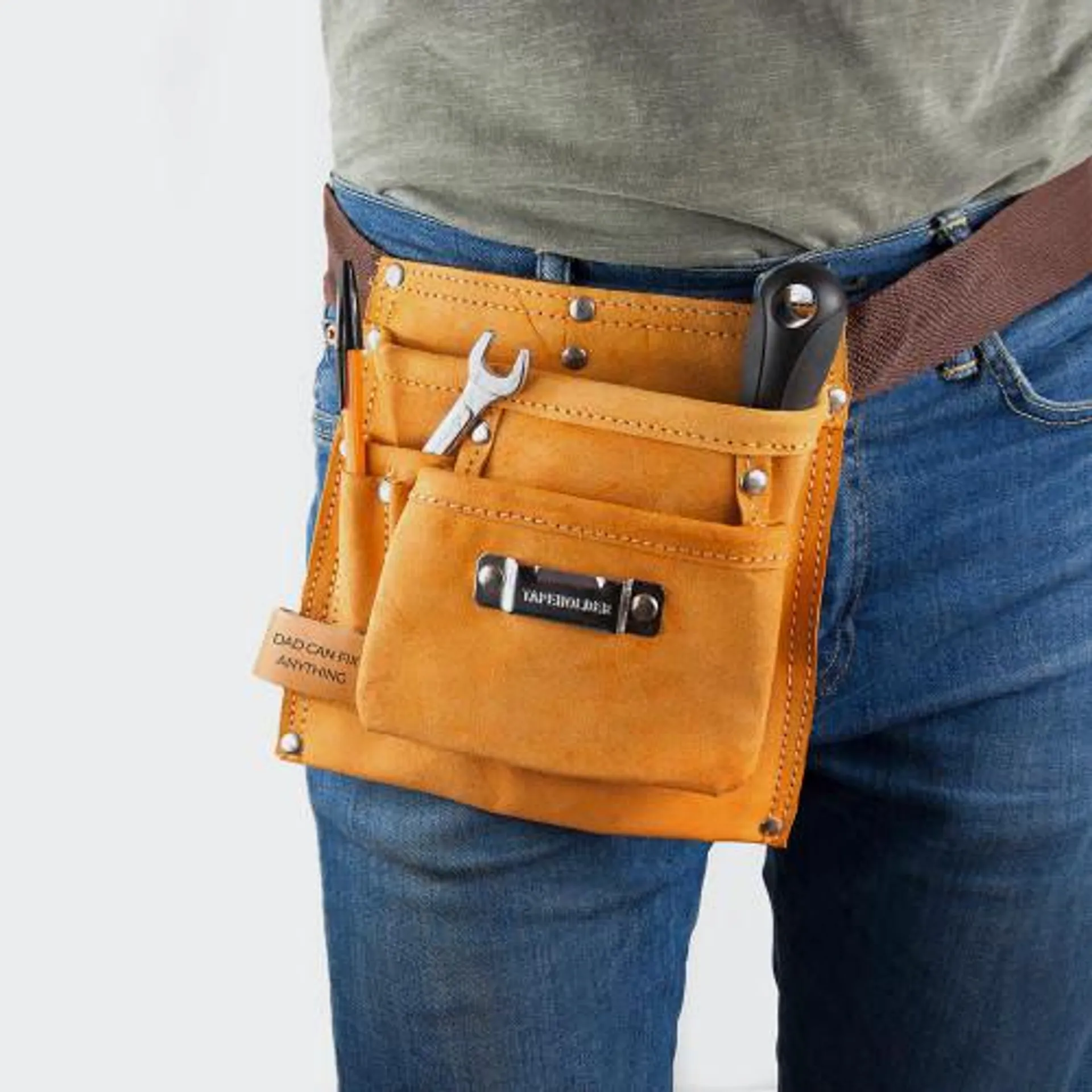 Personalised Tool Belt – Leather with 6 Pockets
