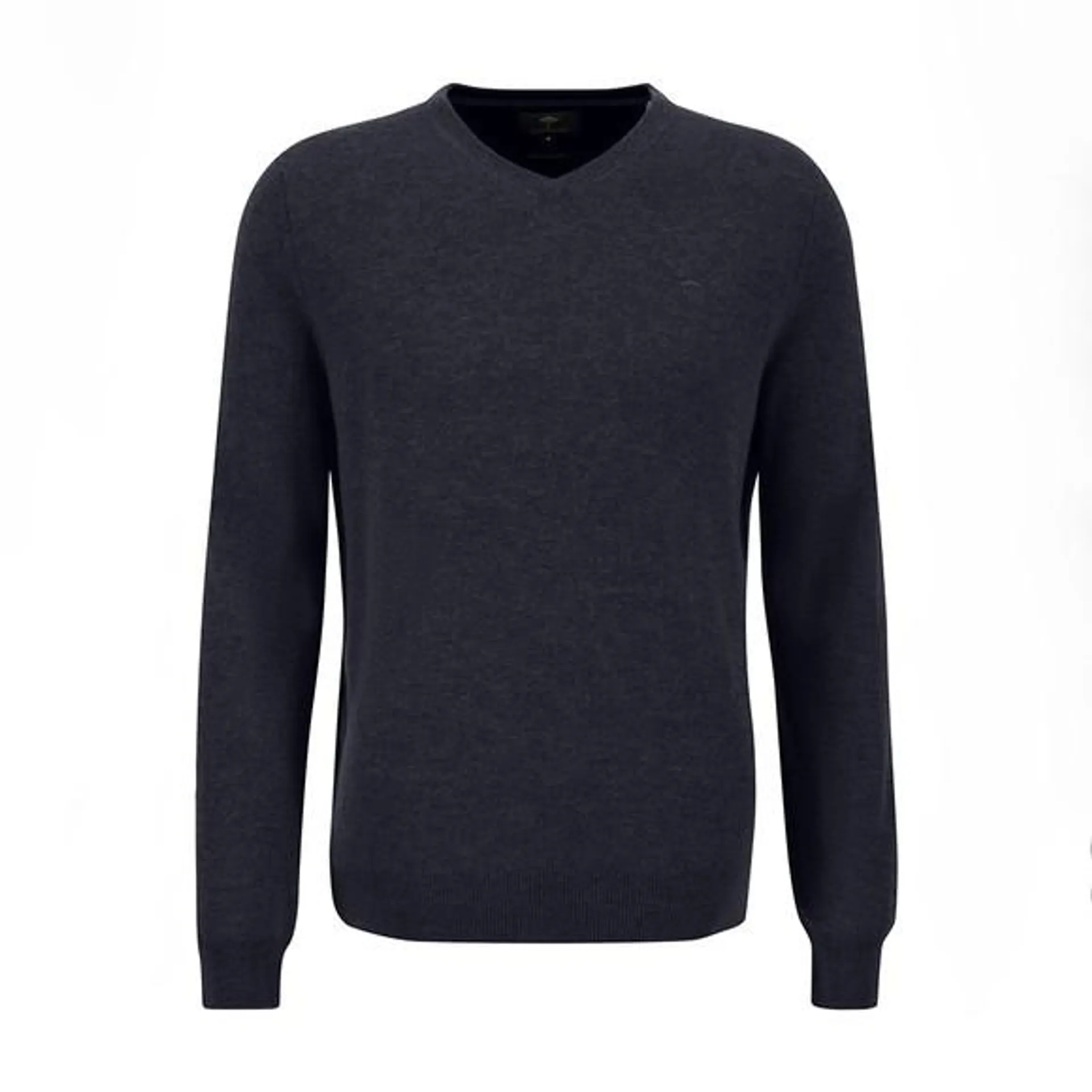 Mens Blue V Neck Merino Cashmere Jumper