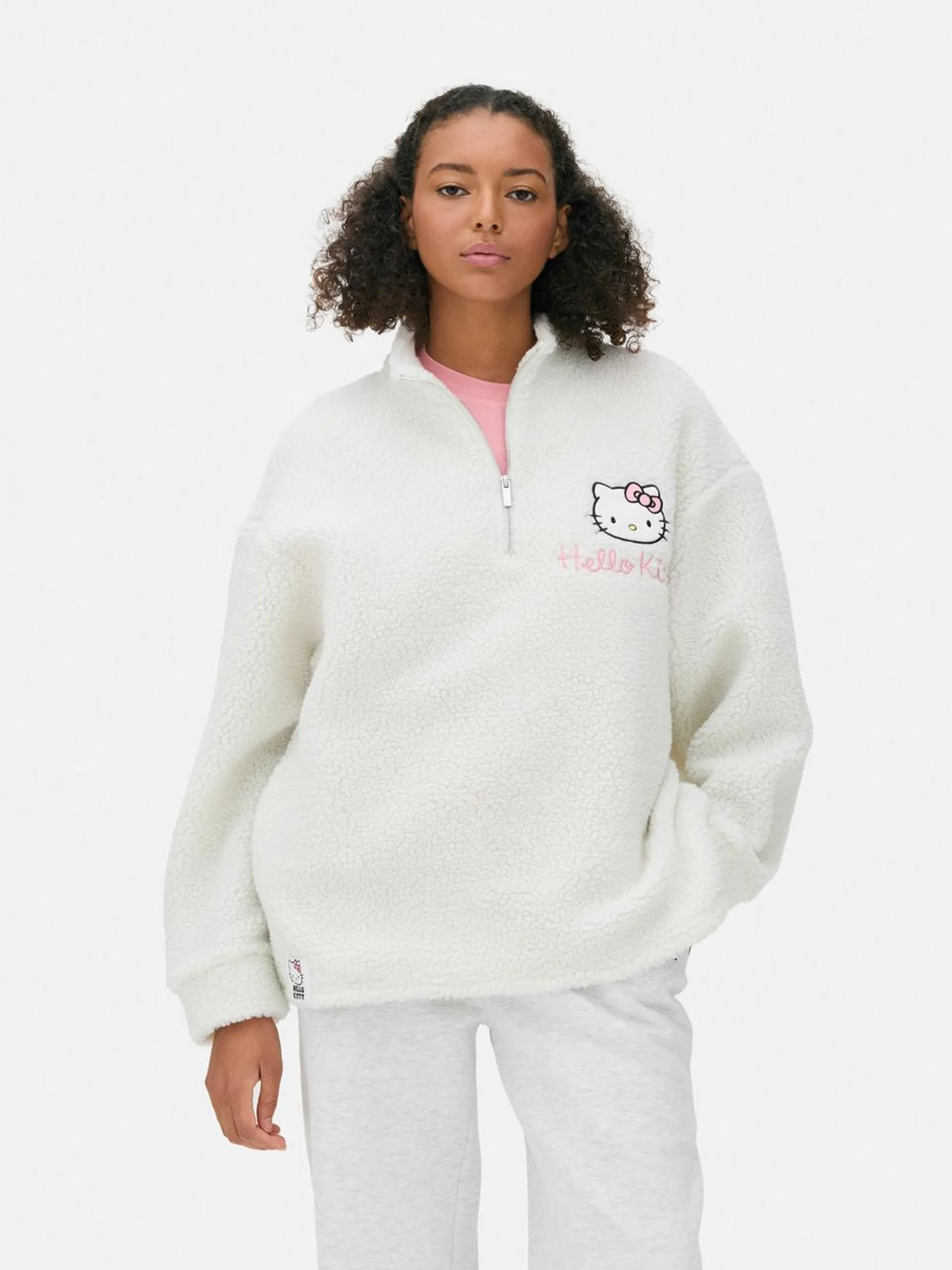 Hello Kitty Borg Quarter Zip Sweatshirt