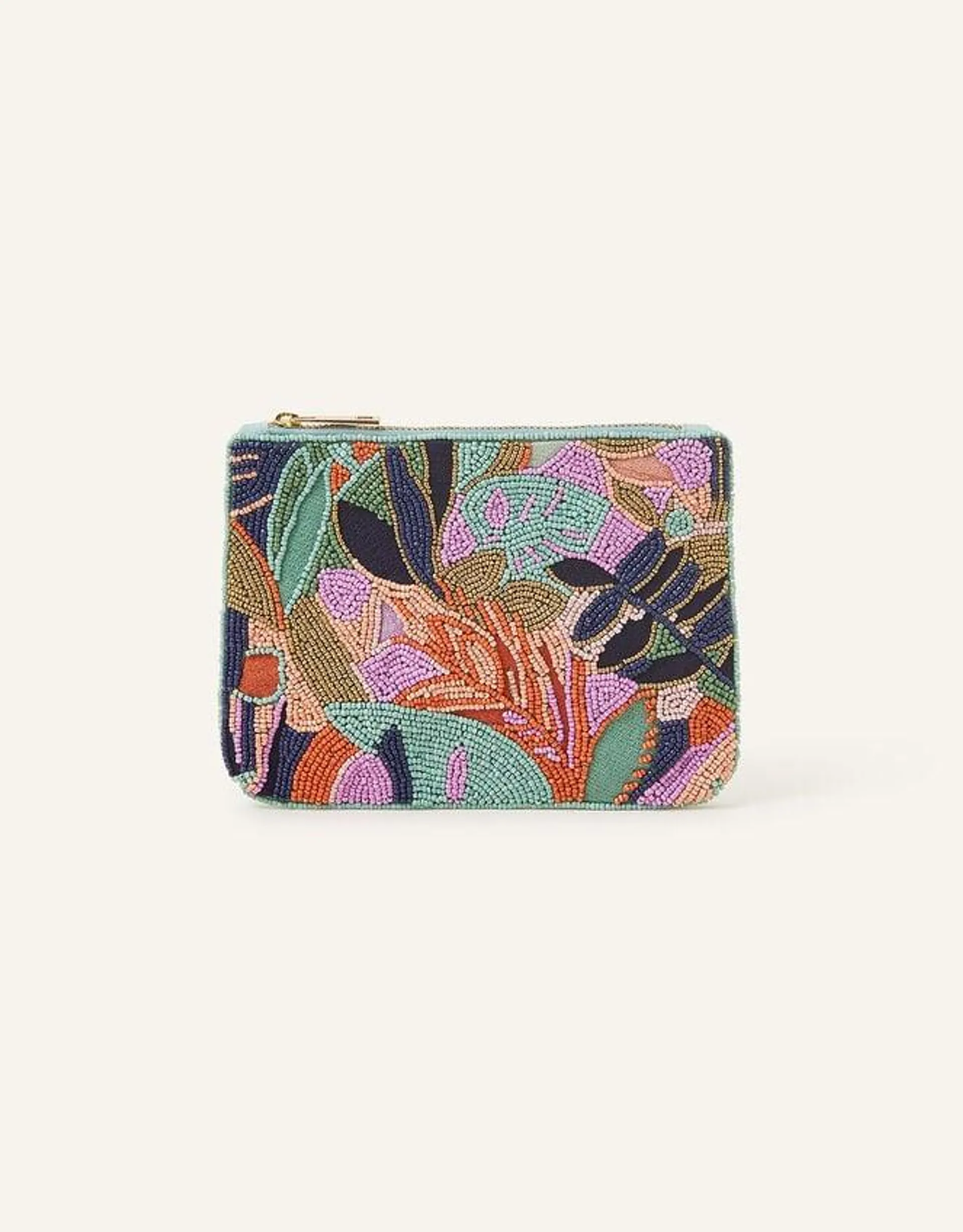 Palm Print Embellished Pouch