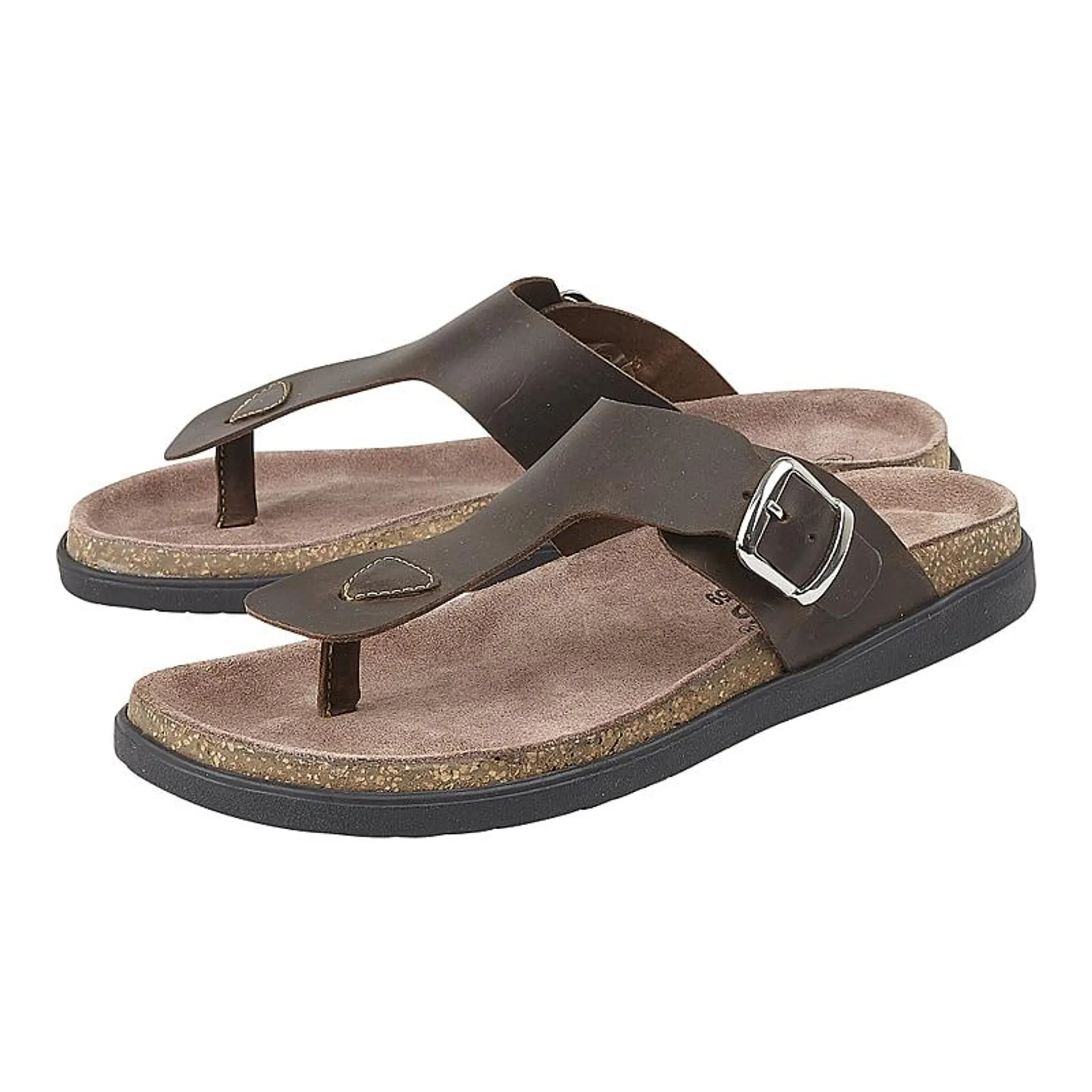 Lotus Grady Leather Toe-Post Cushioned Men's Sandals - Brown