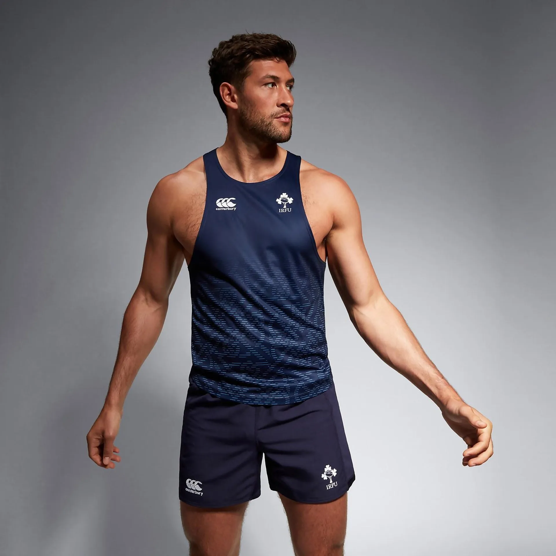 MENS IRELAND POLY TRAINING SINGLET BLUE