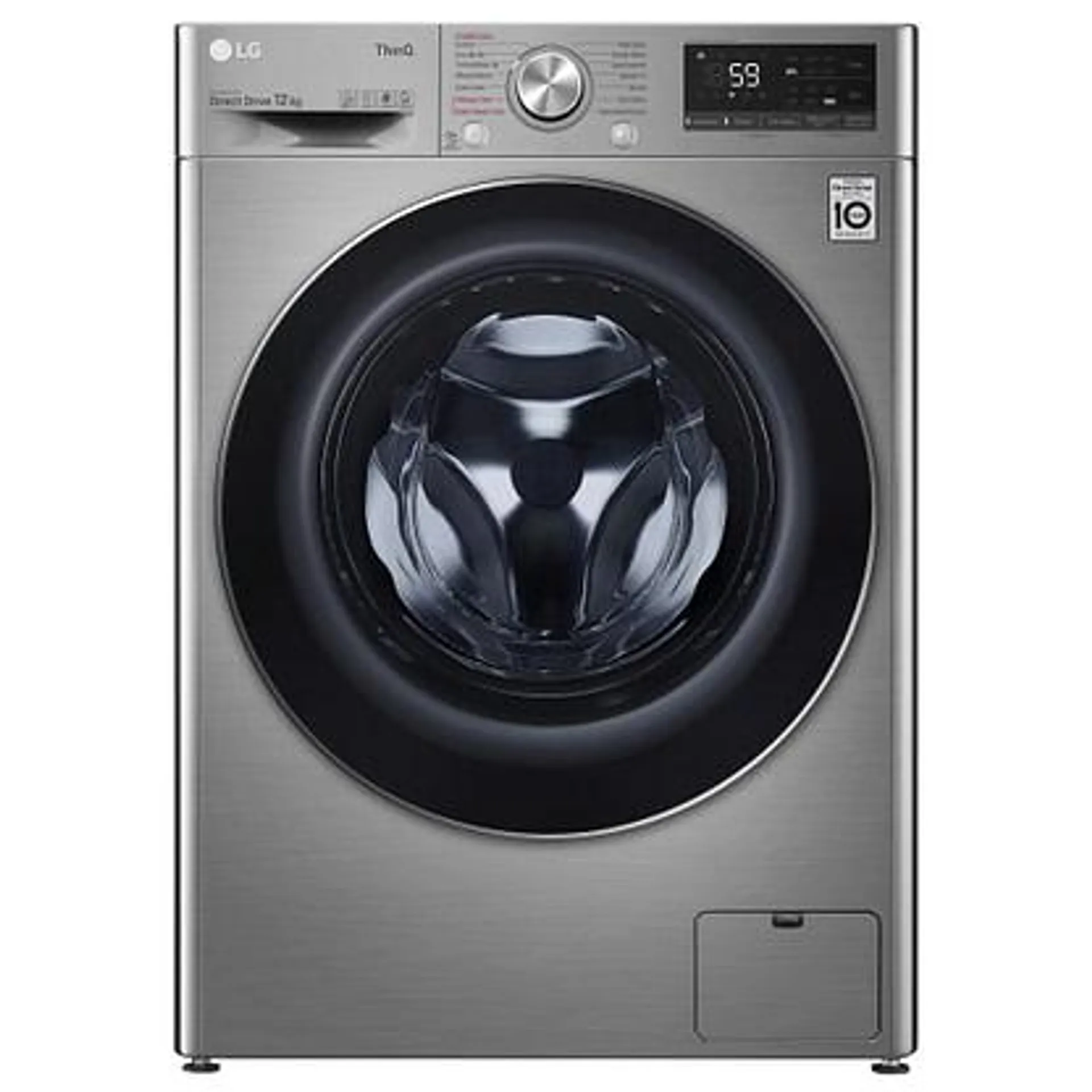 LG F4V712STSE 12kg TurboWash Steam Washing Machine – GRAPHITE