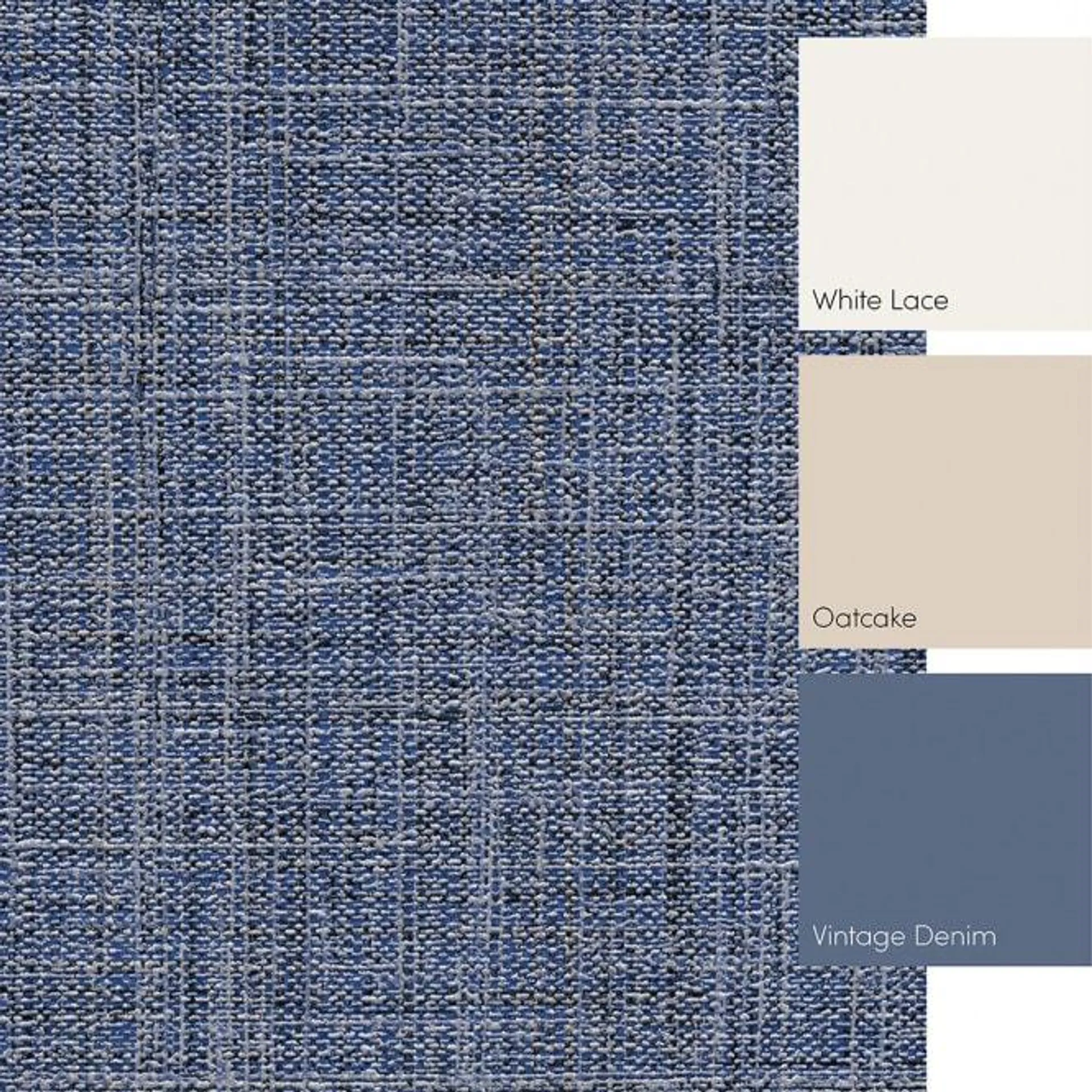 Calico Texture Fabric effect Wallpaper in Navy Blue and Gold