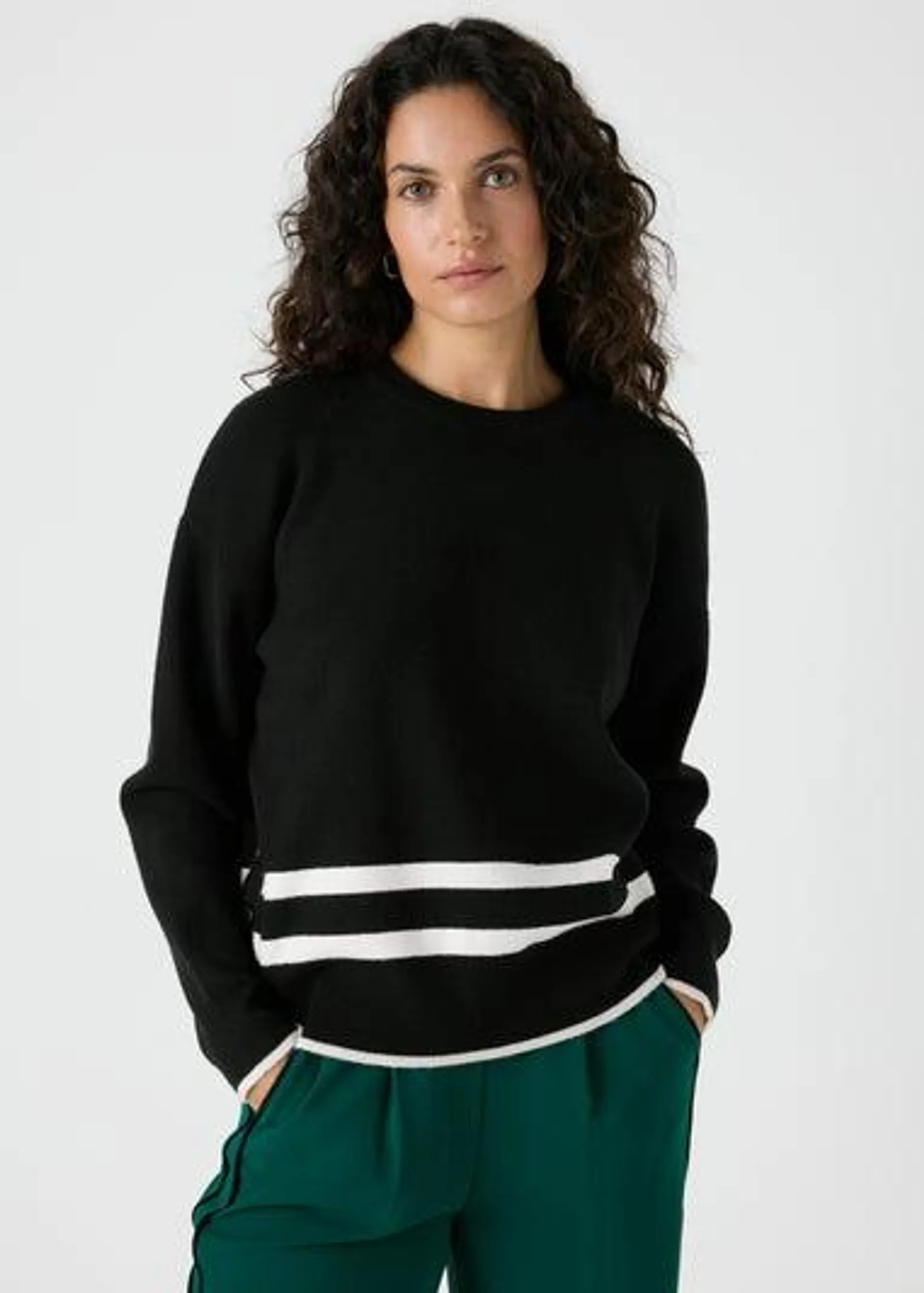 Et Vous Black Stripe Knitted Jumper