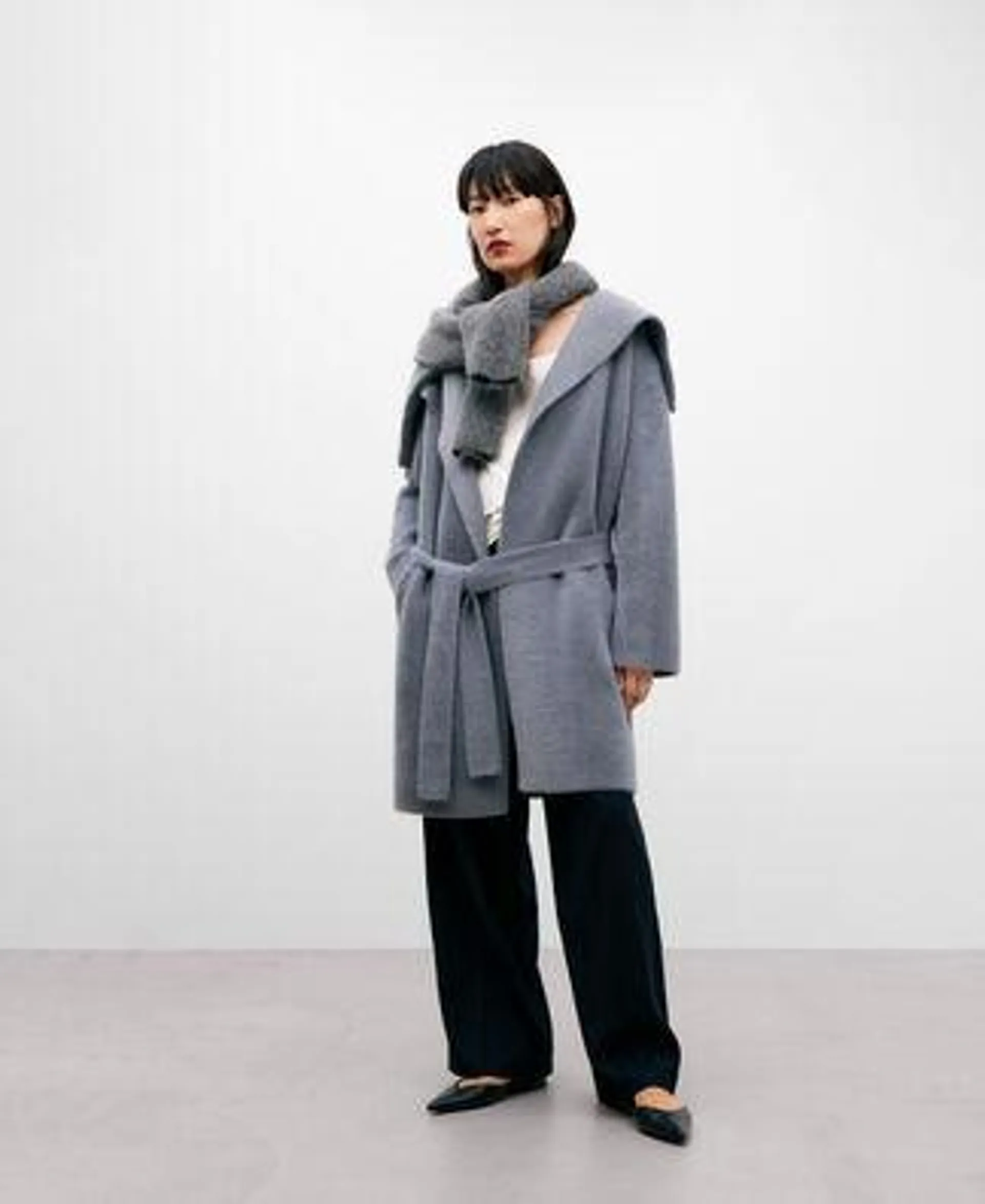 Grey nylon knitted jacket for women