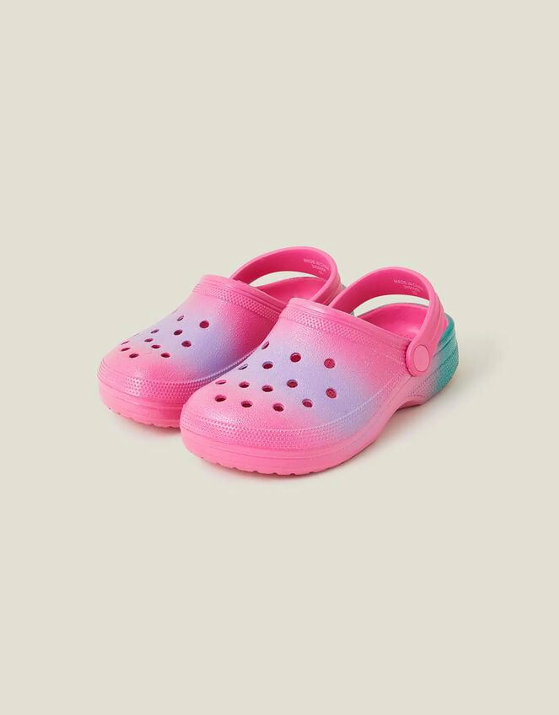 Girls Ombre Glitter Clogs