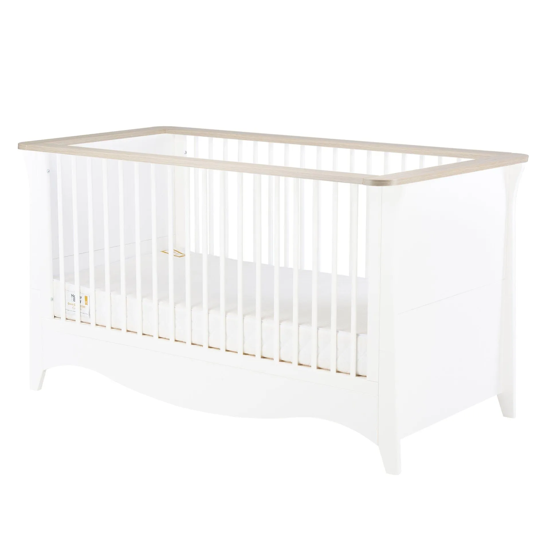 CuddleCo Clara Cot Bed in White/Ash