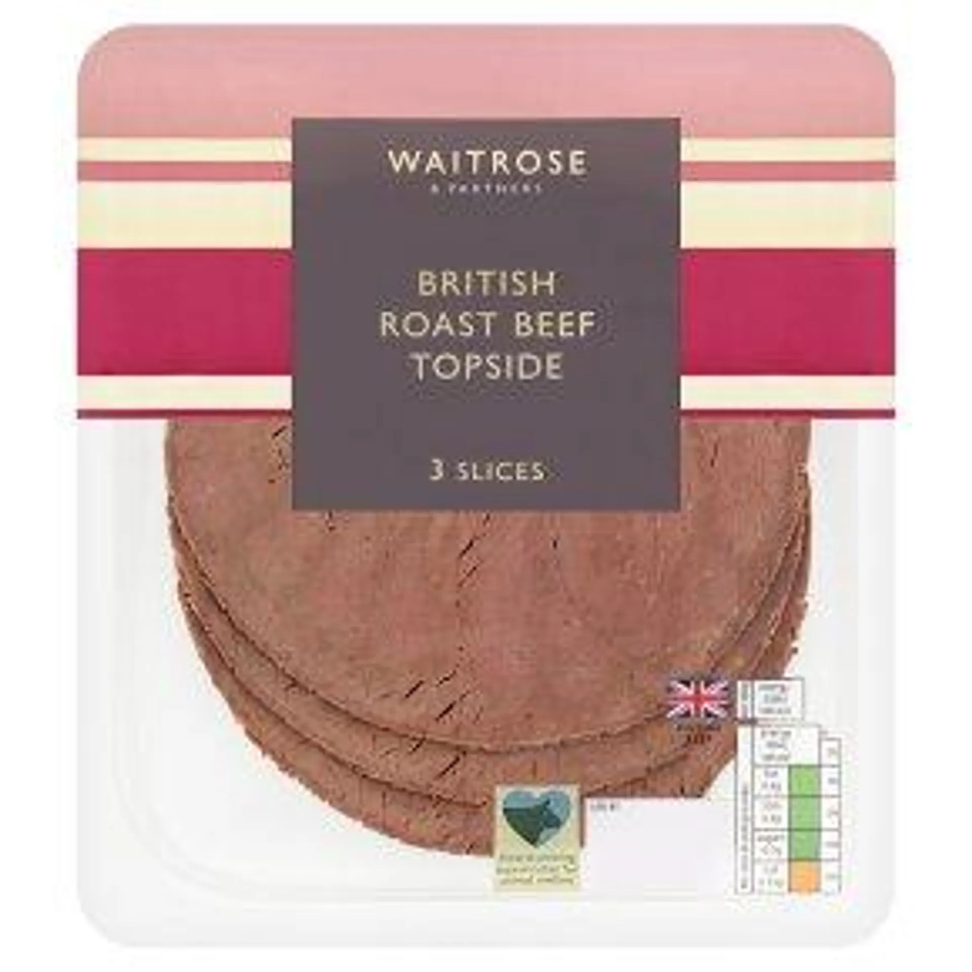Waitrose British Roast Beef Topside 3 Slices