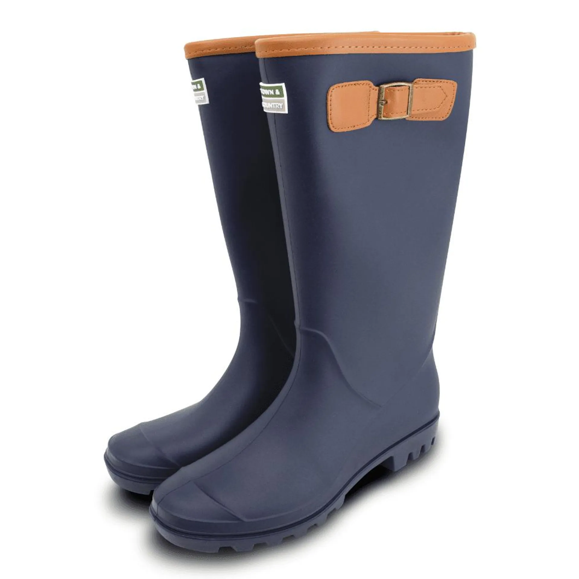 Town & Country Fleece-Lined Burford Wellington Boots Navy