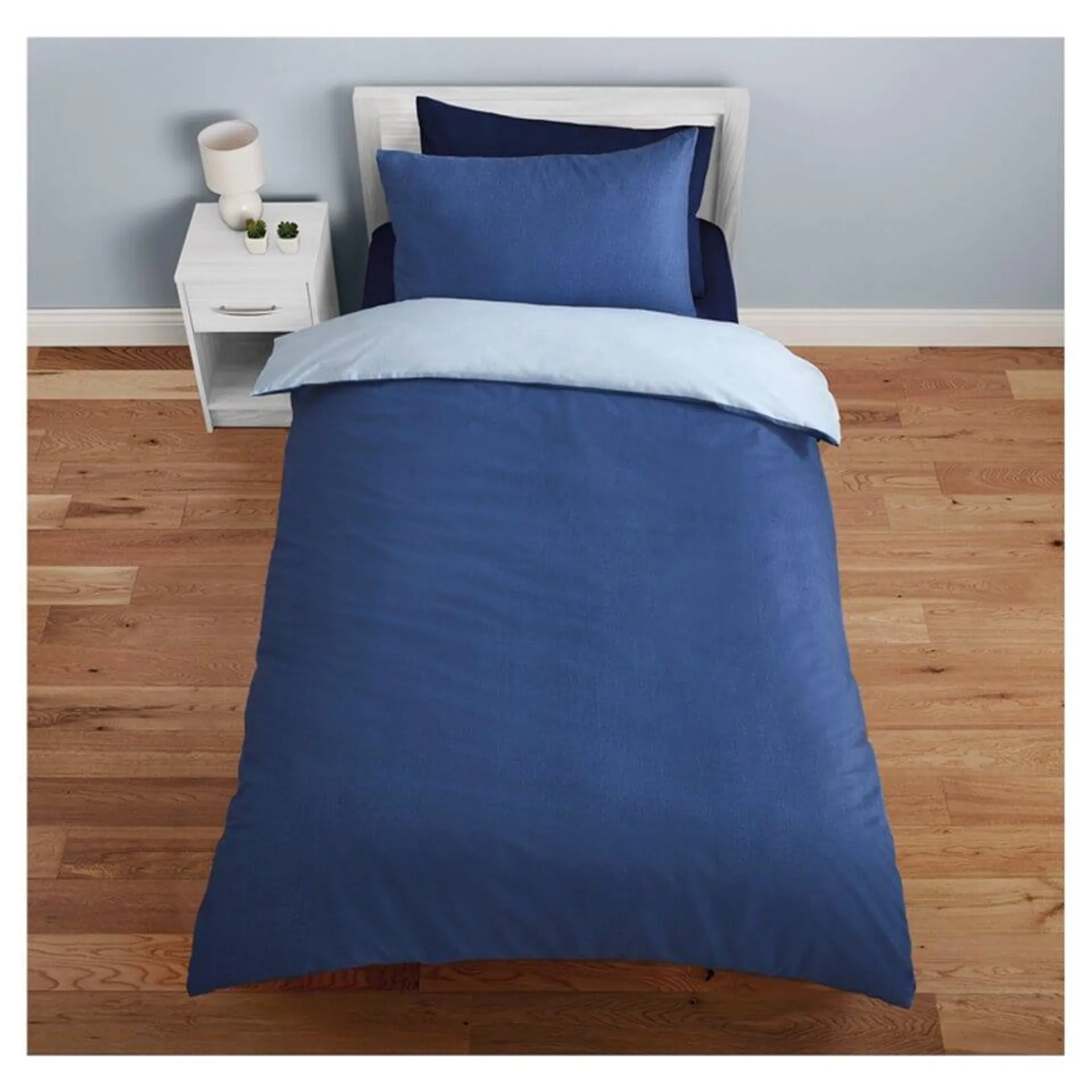 F&F Home Bedding Blue Reversible Duvet Set Single