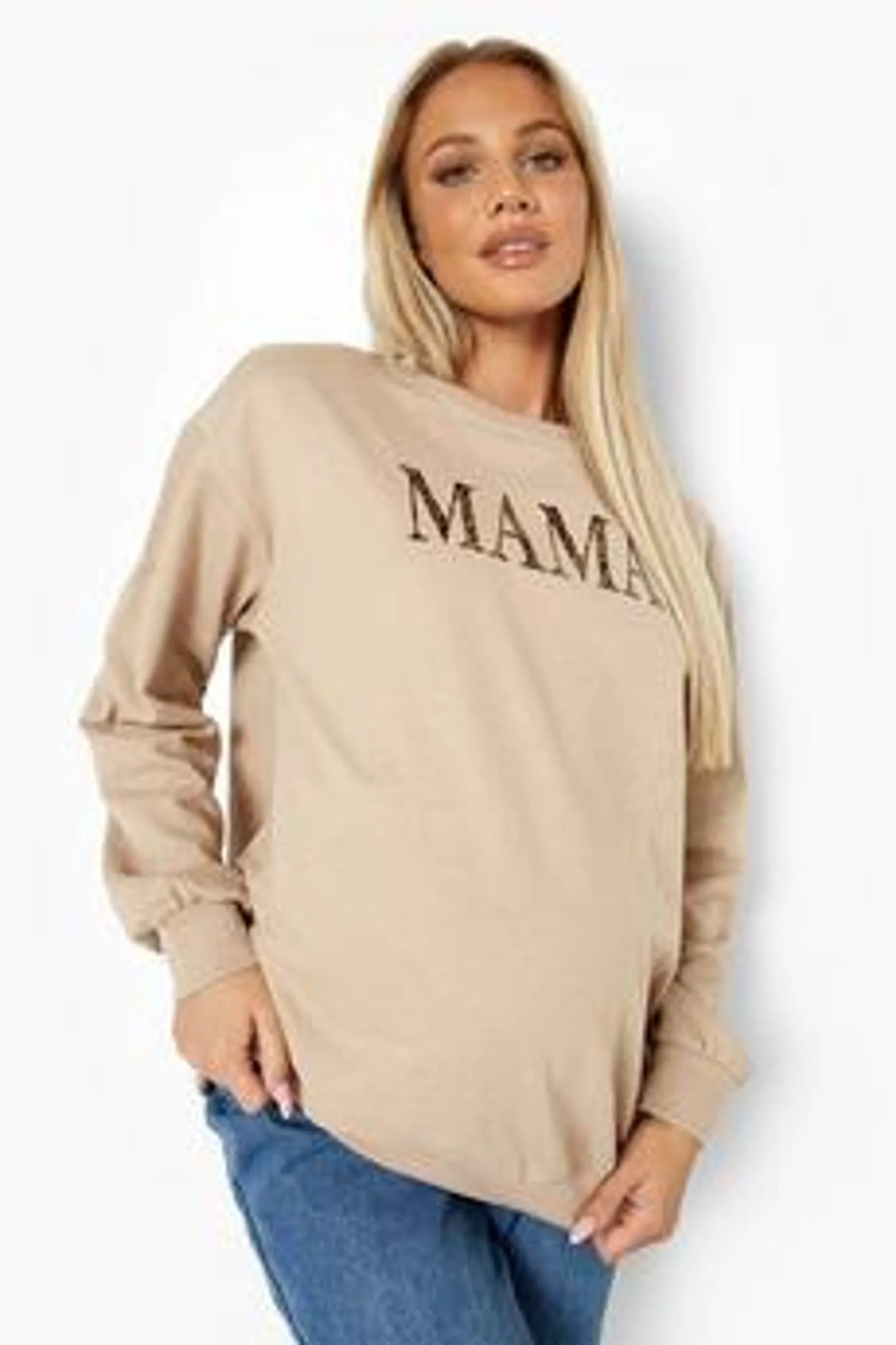 Maternity Leopard 'Mama' Slogan Sweatshirt