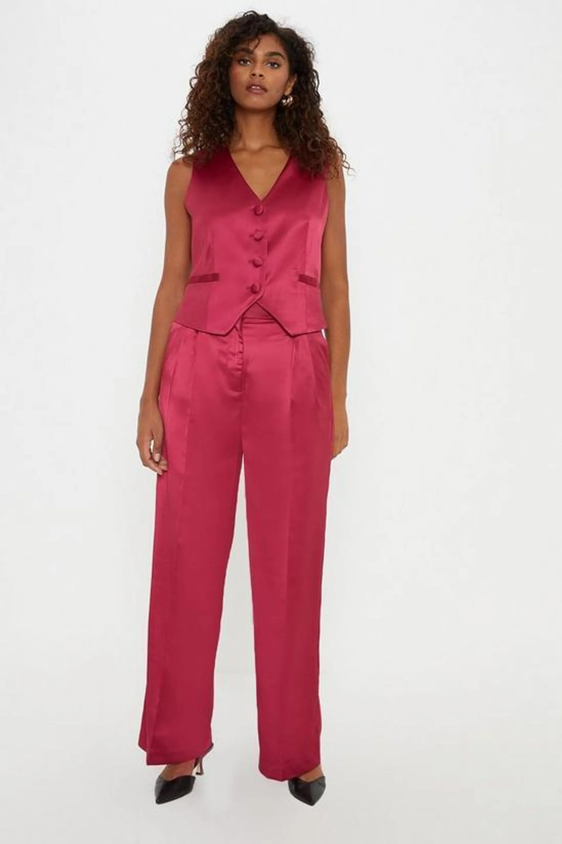 Satin Wide Leg Trousers