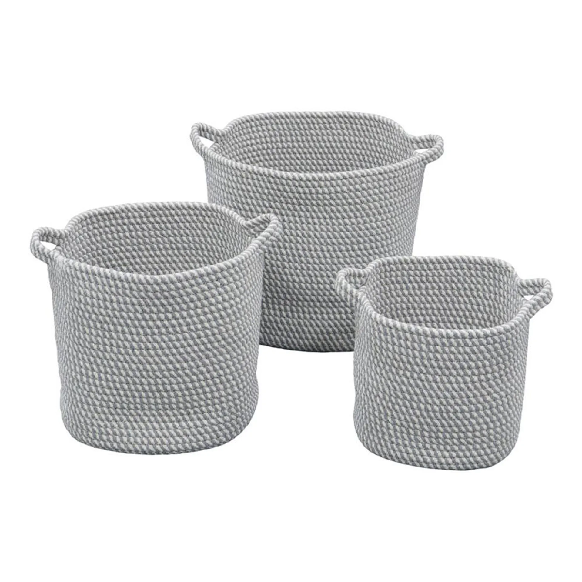 JVL Edison Set of 3 Cotton Rope Storage Baskets