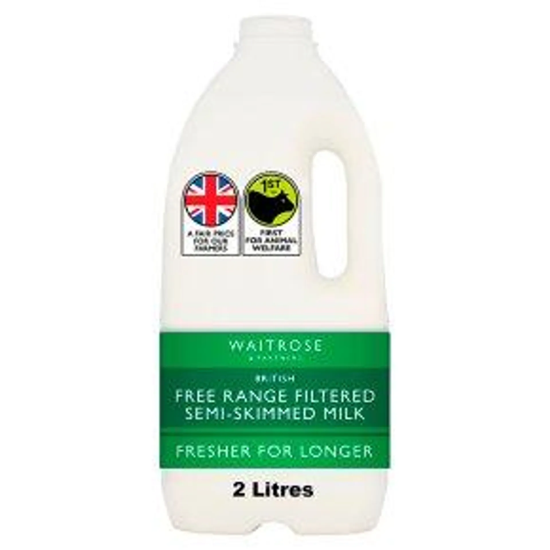 Waitrose Filtered British Free Range Semi-Skimmed Milk