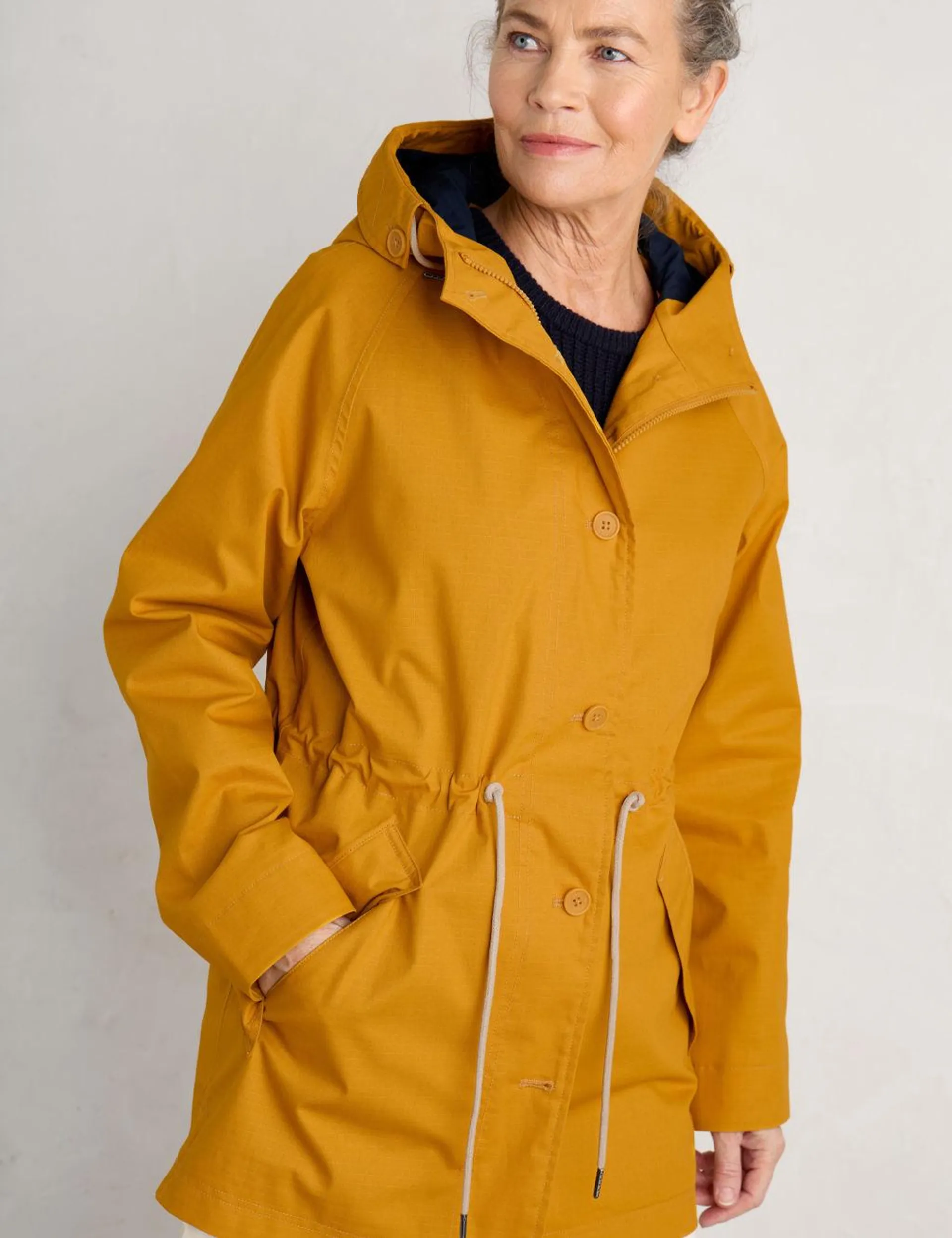 Waterproof Cotton Rich Longline Raincoat