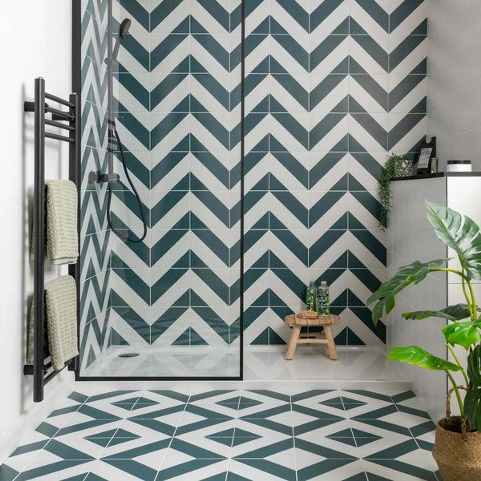 Zebra Green and White Matt Striped Wall and Floor Tiles